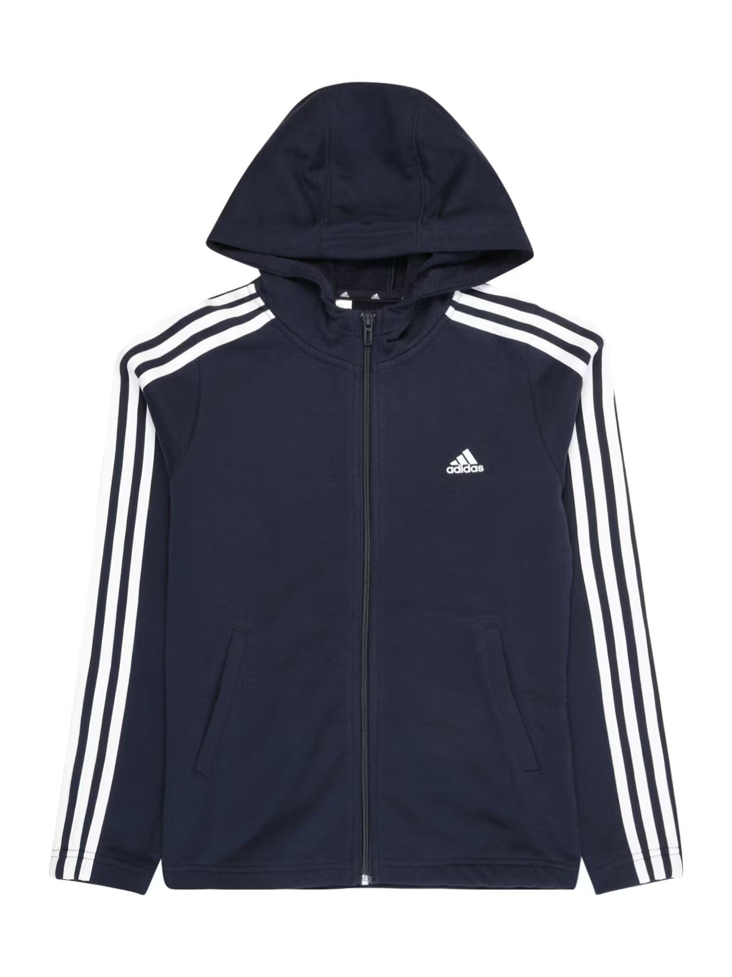 ADIDAS SPORTSWEAR Bluză cu fermoar sport 'Essentials 3-Stripes ' albastru marin / alb - Pled.ro