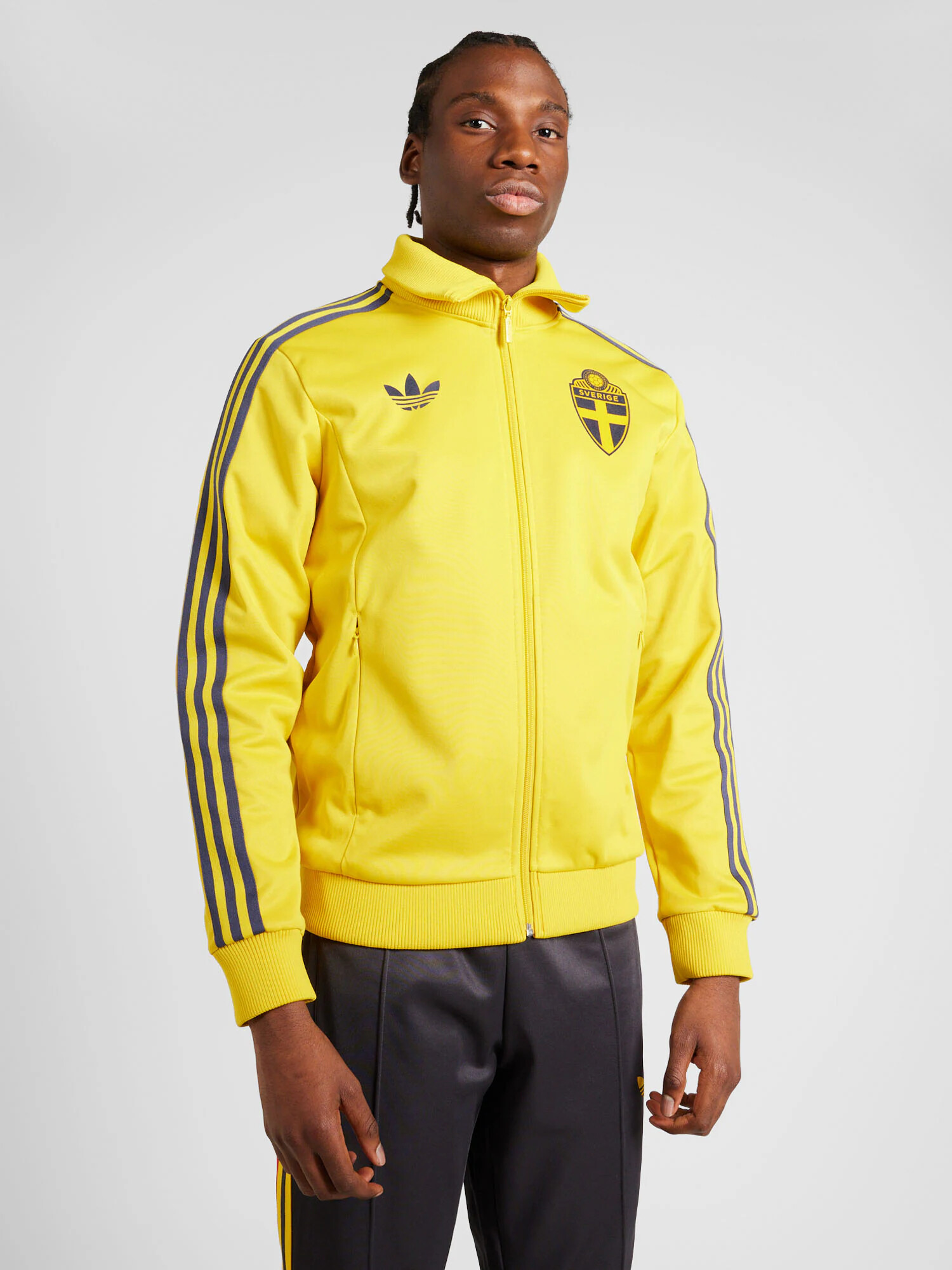 ADIDAS PERFORMANCE Bluză cu fermoar sport 'SVFF' galben / gri închis / negru - Pled.ro