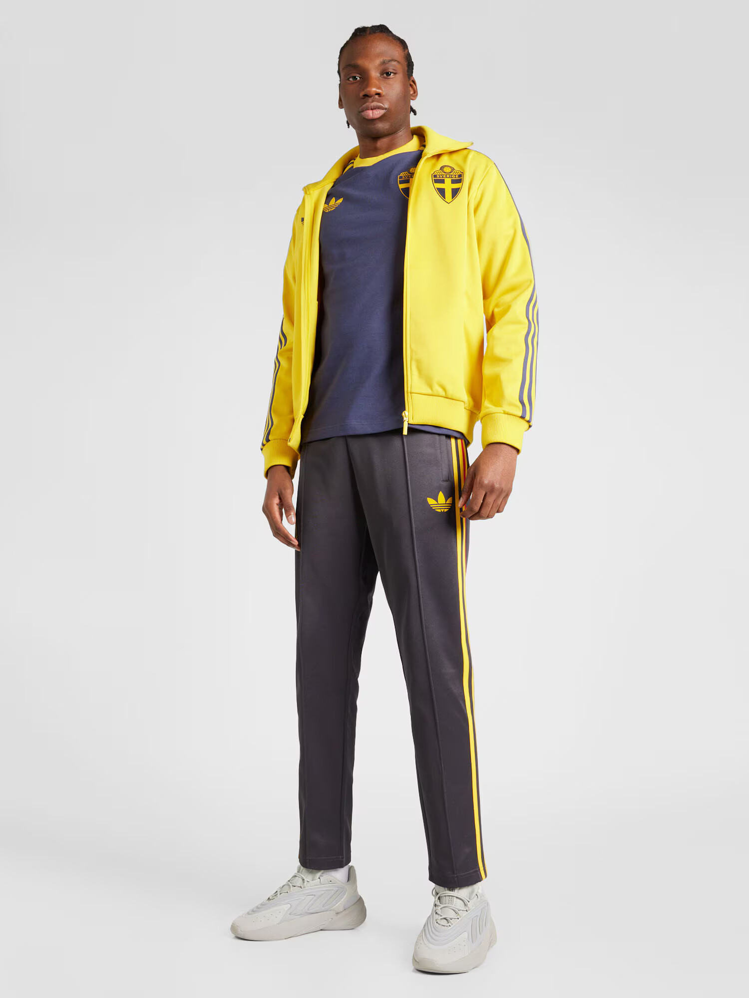 ADIDAS PERFORMANCE Bluză cu fermoar sport 'SVFF' galben / gri închis / negru - Pled.ro