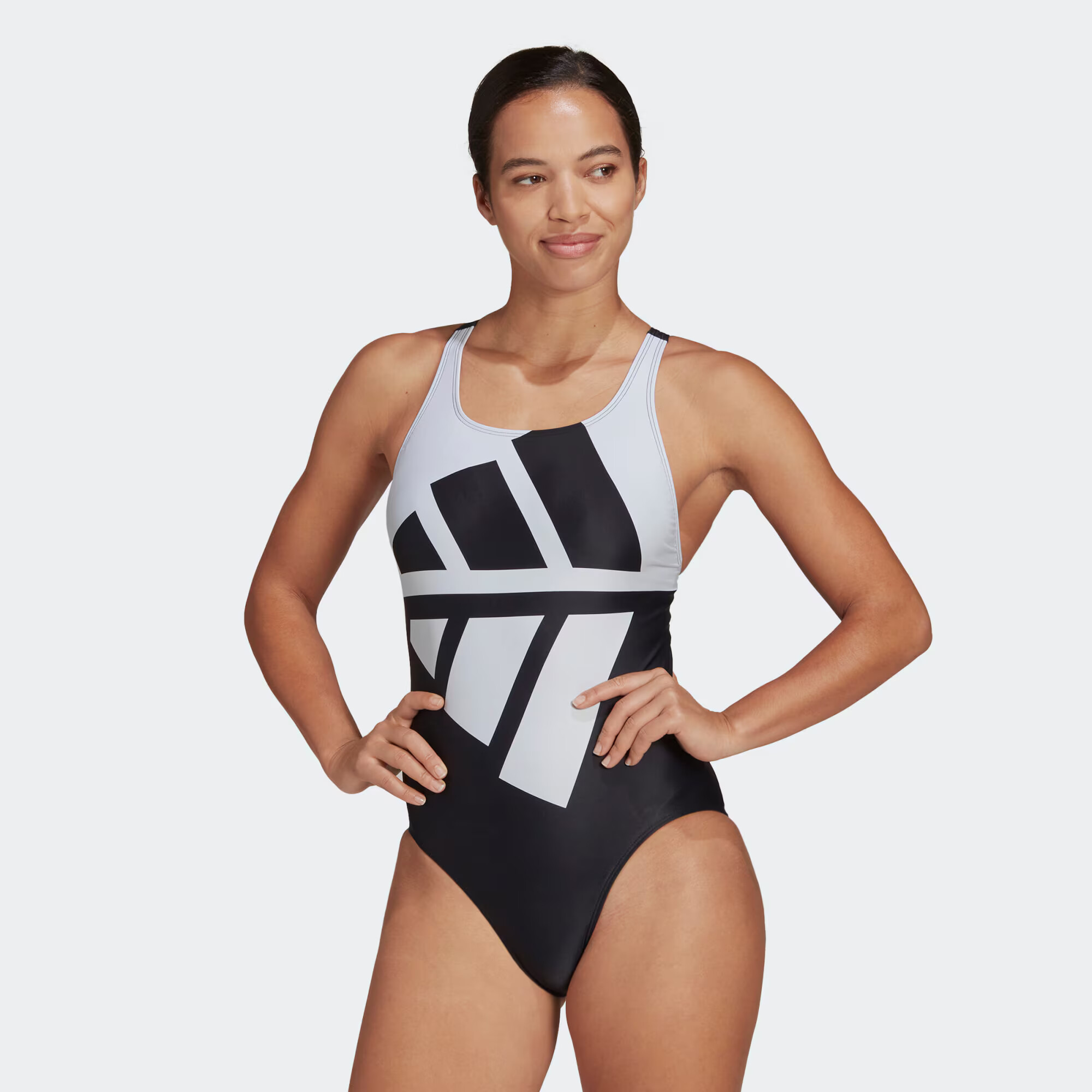 ADIDAS PERFORMANCE Costum de baie sport 'Logo Graphic' negru / alb - Pled.ro