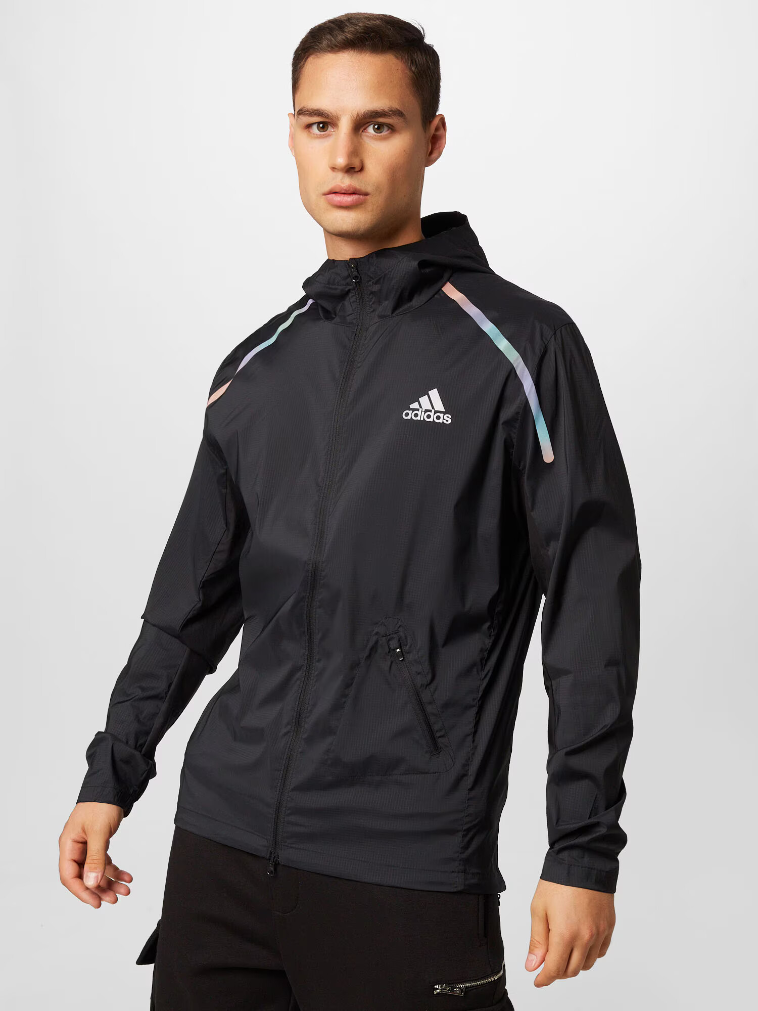 ADIDAS SPORTSWEAR Geacă sport 'Marathon' negru / alb - Pled.ro