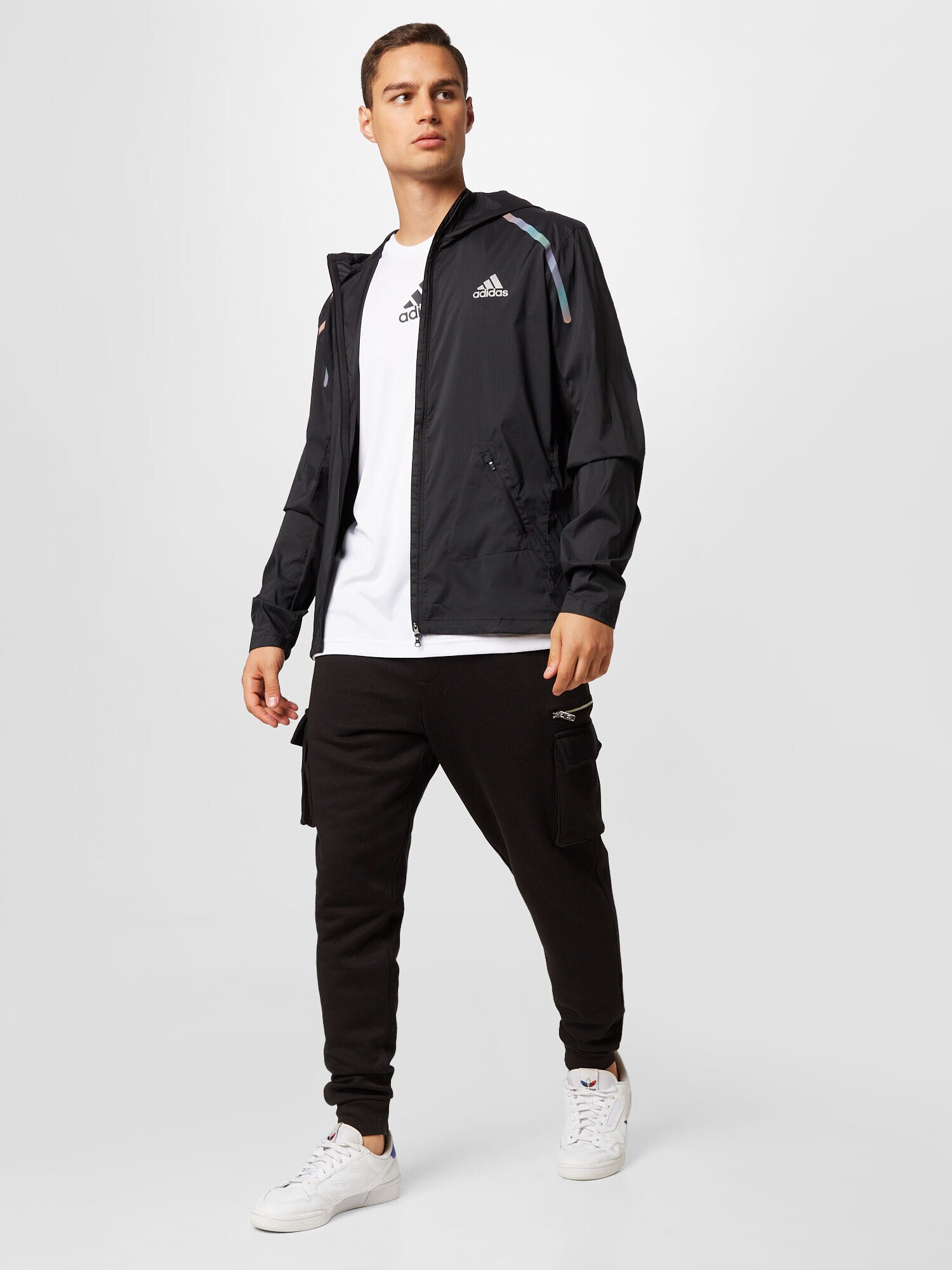 ADIDAS SPORTSWEAR Geacă sport 'Marathon' negru / alb - Pled.ro