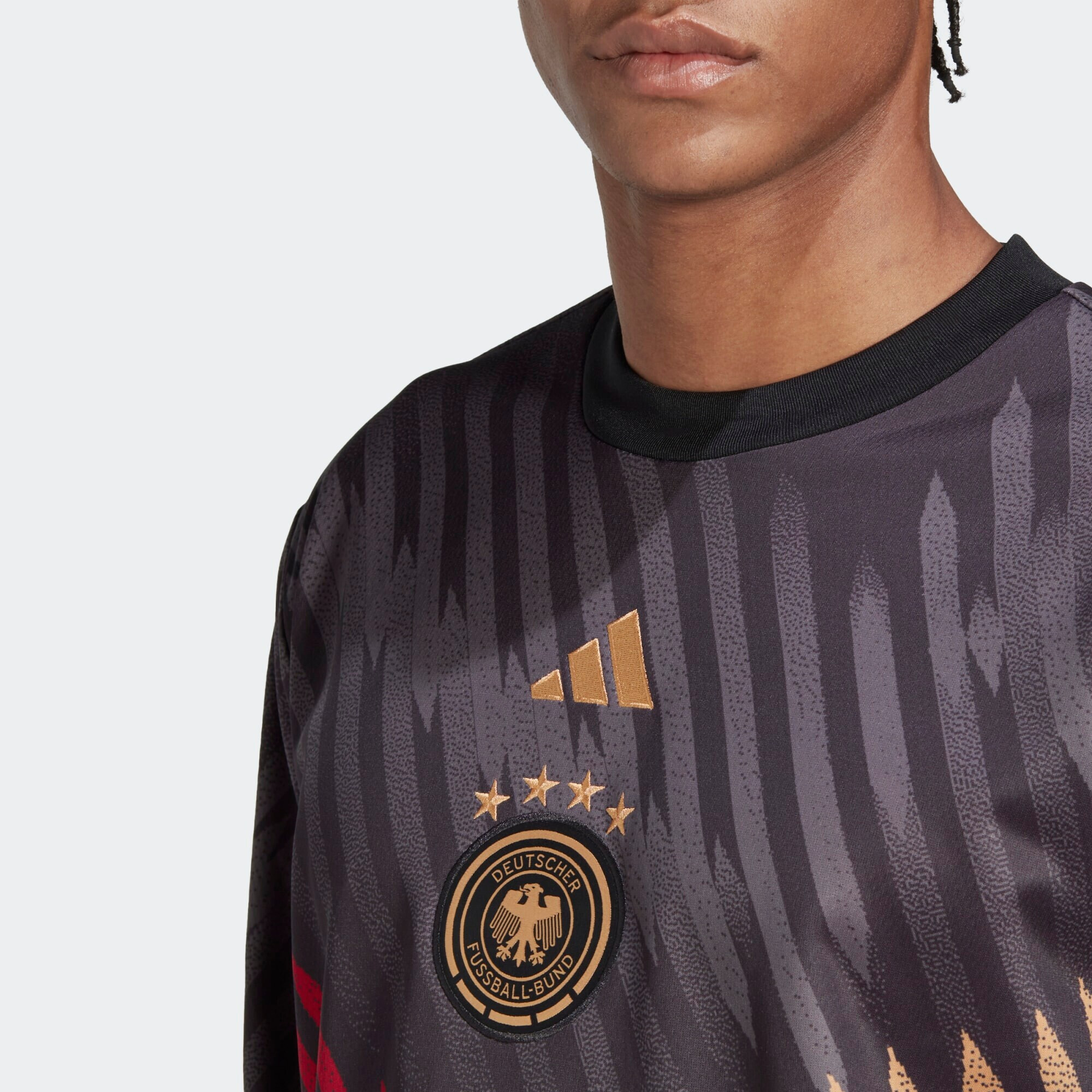 ADIDAS PERFORMANCE Hanorac sport 'Germany Pre-Match Warm' bej închis / albastru marin / roșu intens / negru - Pled.ro