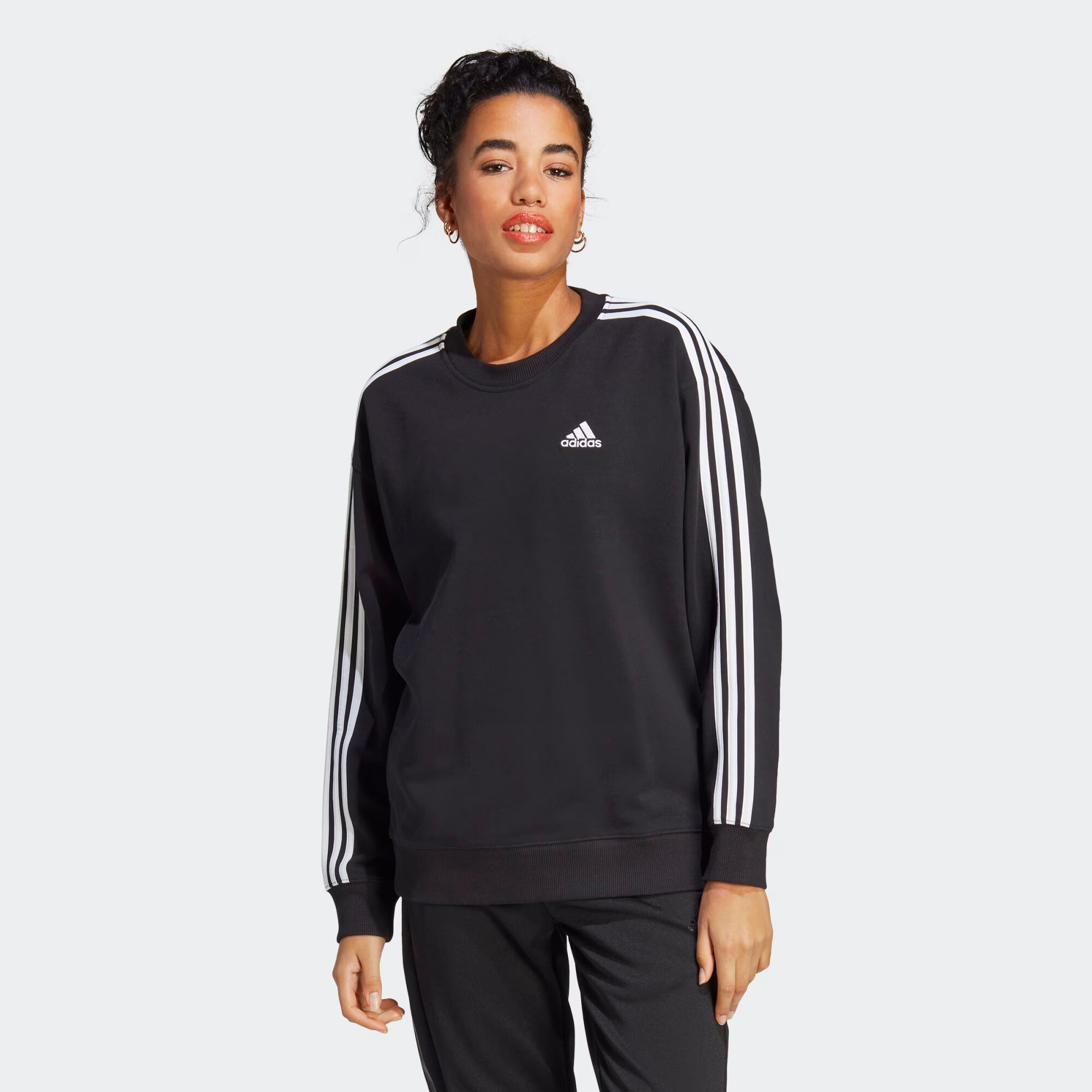 ADIDAS SPORTSWEAR Hanorac sport 'Essentials' negru / alb - Pled.ro