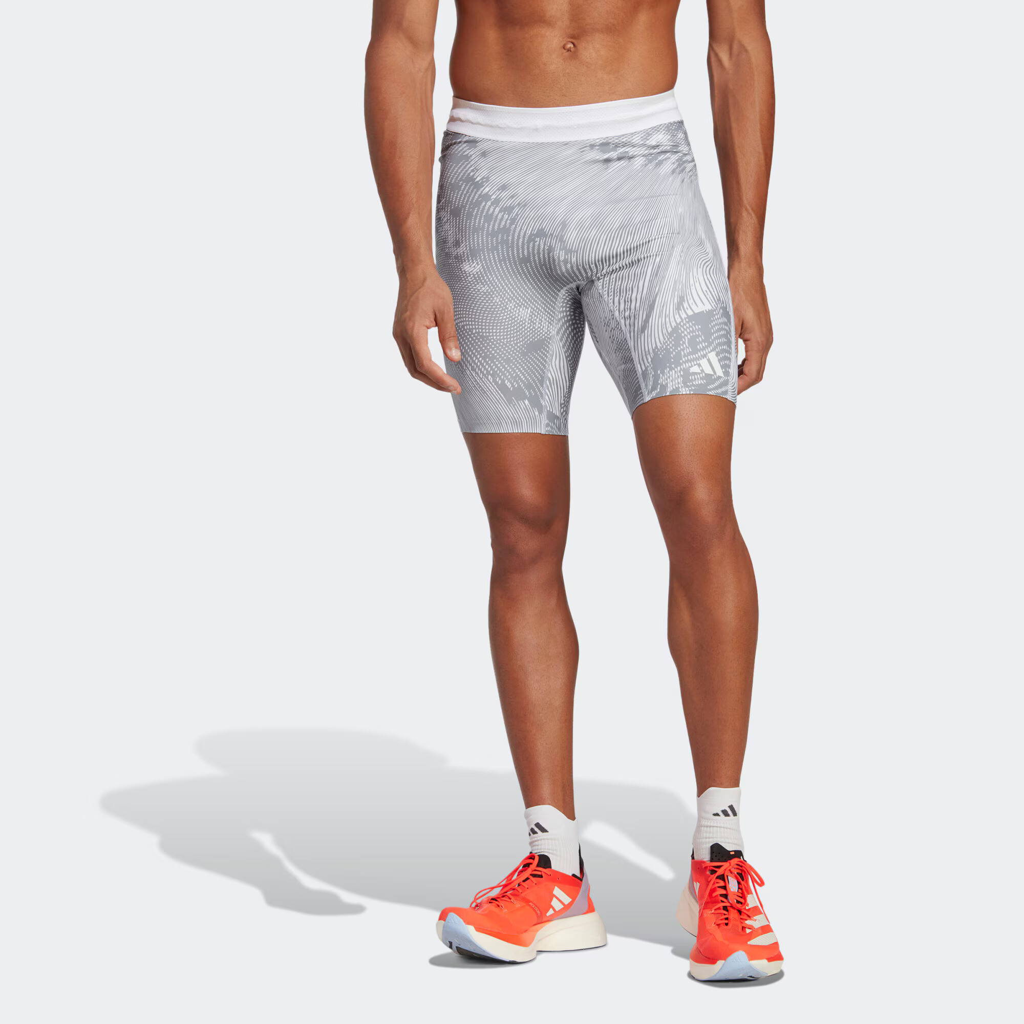 ADIDAS PERFORMANCE Pantaloni sport 'Adizero Saturday' gri / alb - Pled.ro