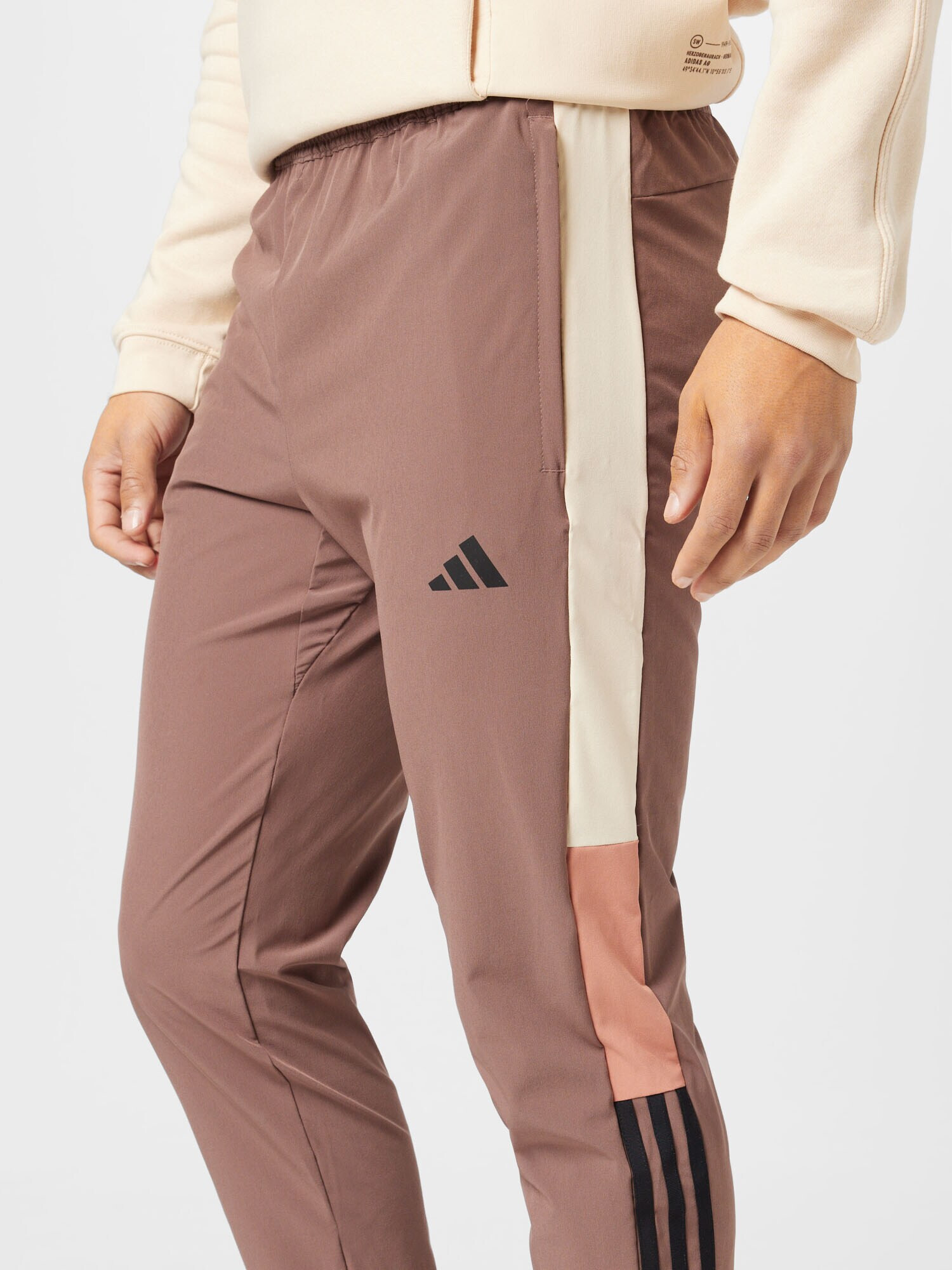 ADIDAS PERFORMANCE Pantaloni sport 'Colorblock 3-Stripes' bej / maro deschis / portocaliu deschis / negru - Pled.ro