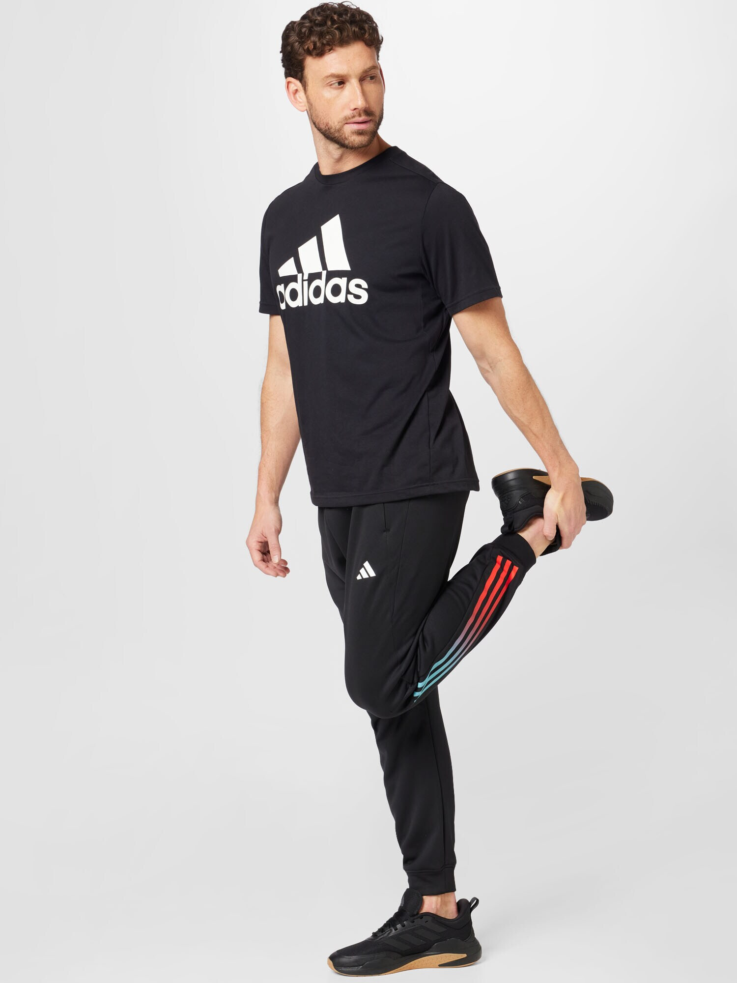 ADIDAS PERFORMANCE Pantaloni sport cyan / roși aprins / negru / alb - Pled.ro