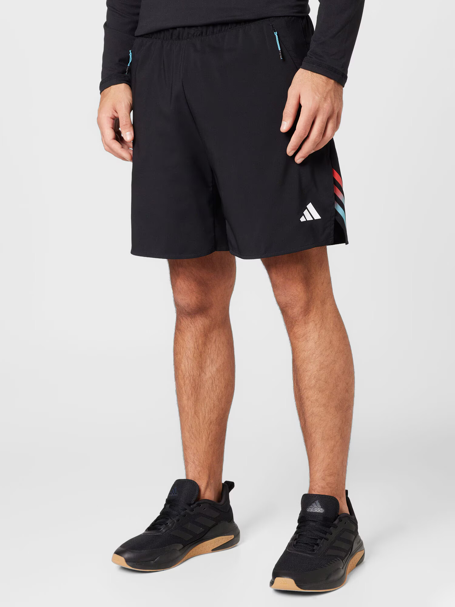 ADIDAS PERFORMANCE Pantaloni sport 'Train Icons 3-Stripes ' cyan / roșu deschis / negru / alb - Pled.ro