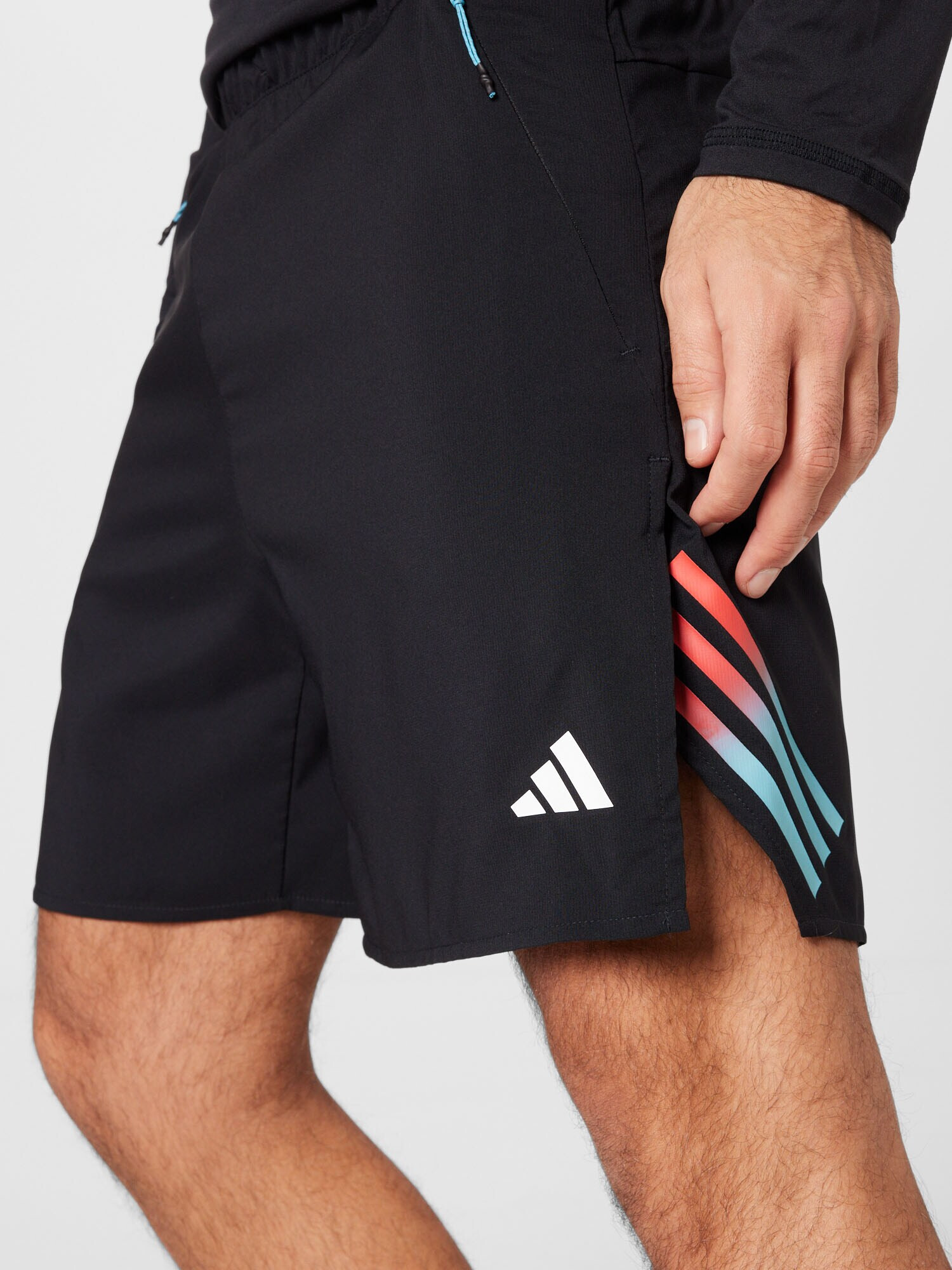 ADIDAS PERFORMANCE Pantaloni sport 'Train Icons 3-Stripes ' cyan / roșu deschis / negru / alb - Pled.ro