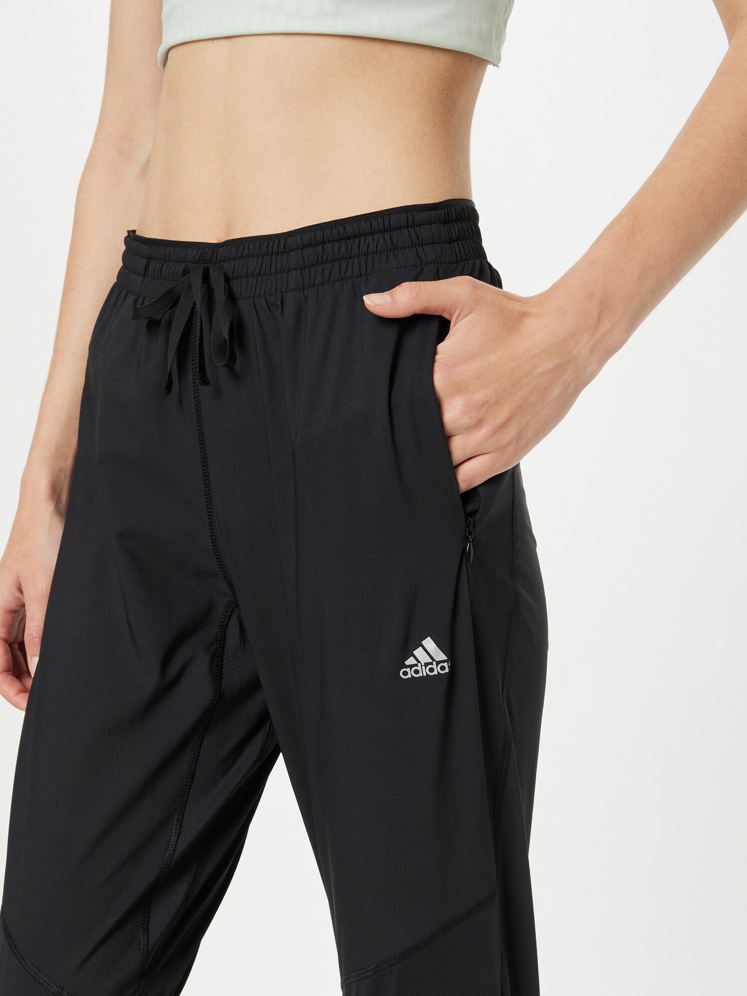 ADIDAS SPORTSWEAR Pantaloni sport 'Fast Running' gri deschis / negru - Pled.ro