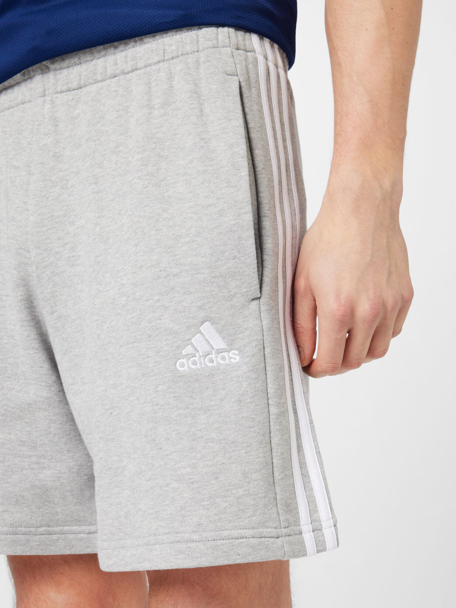 ADIDAS SPORTSWEAR Pantaloni sport 'Essentials French Terry 3-Stripes' gri amestecat / alb - Pled.ro