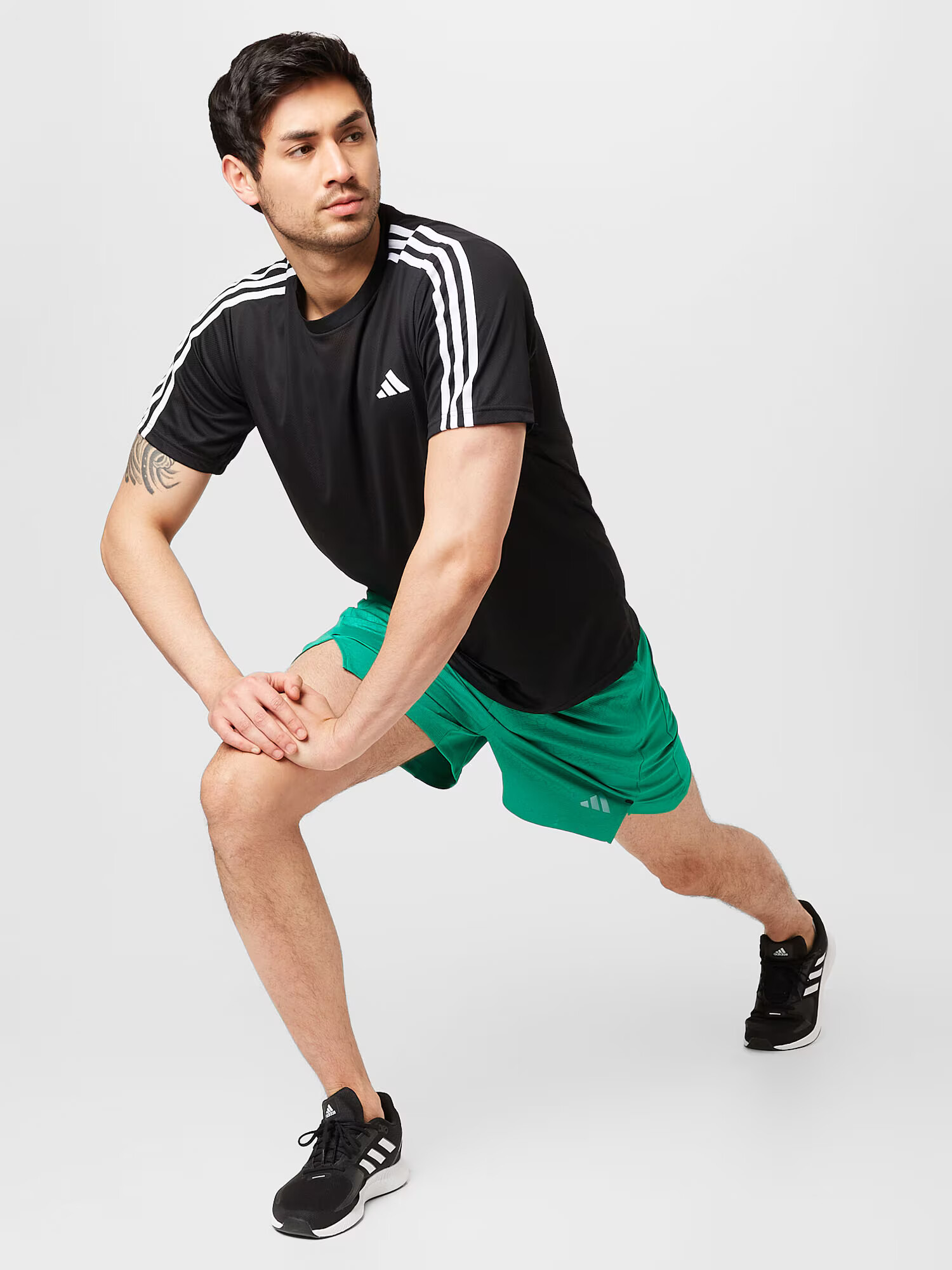 ADIDAS PERFORMANCE Pantaloni sport 'Workout Pu Print' gri argintiu / verde - Pled.ro