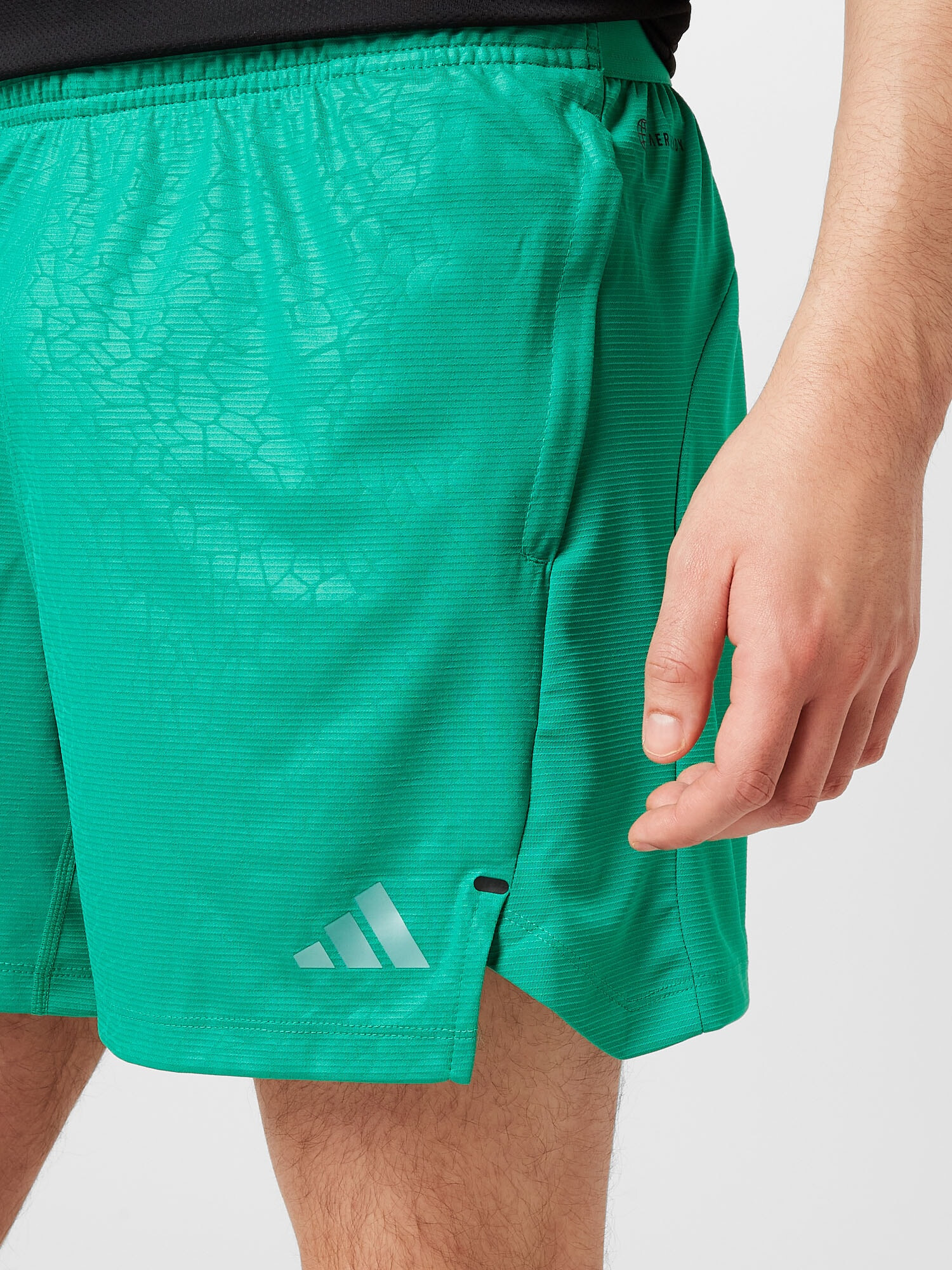 ADIDAS PERFORMANCE Pantaloni sport 'Workout Pu Print' gri argintiu / verde - Pled.ro