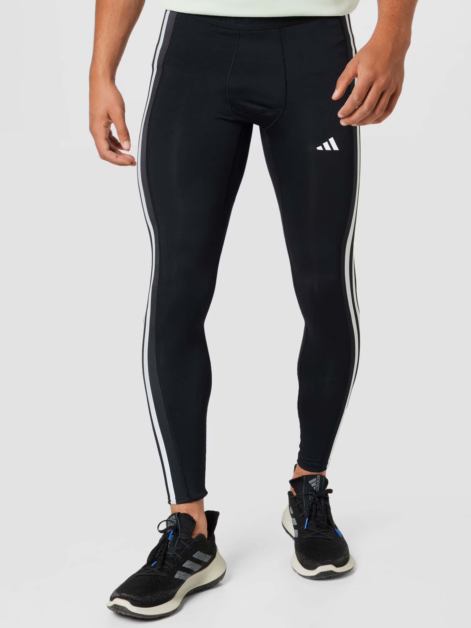 ADIDAS PERFORMANCE Pantaloni sport 'Techfit 3-Stripes Long' negru / alb - Pled.ro