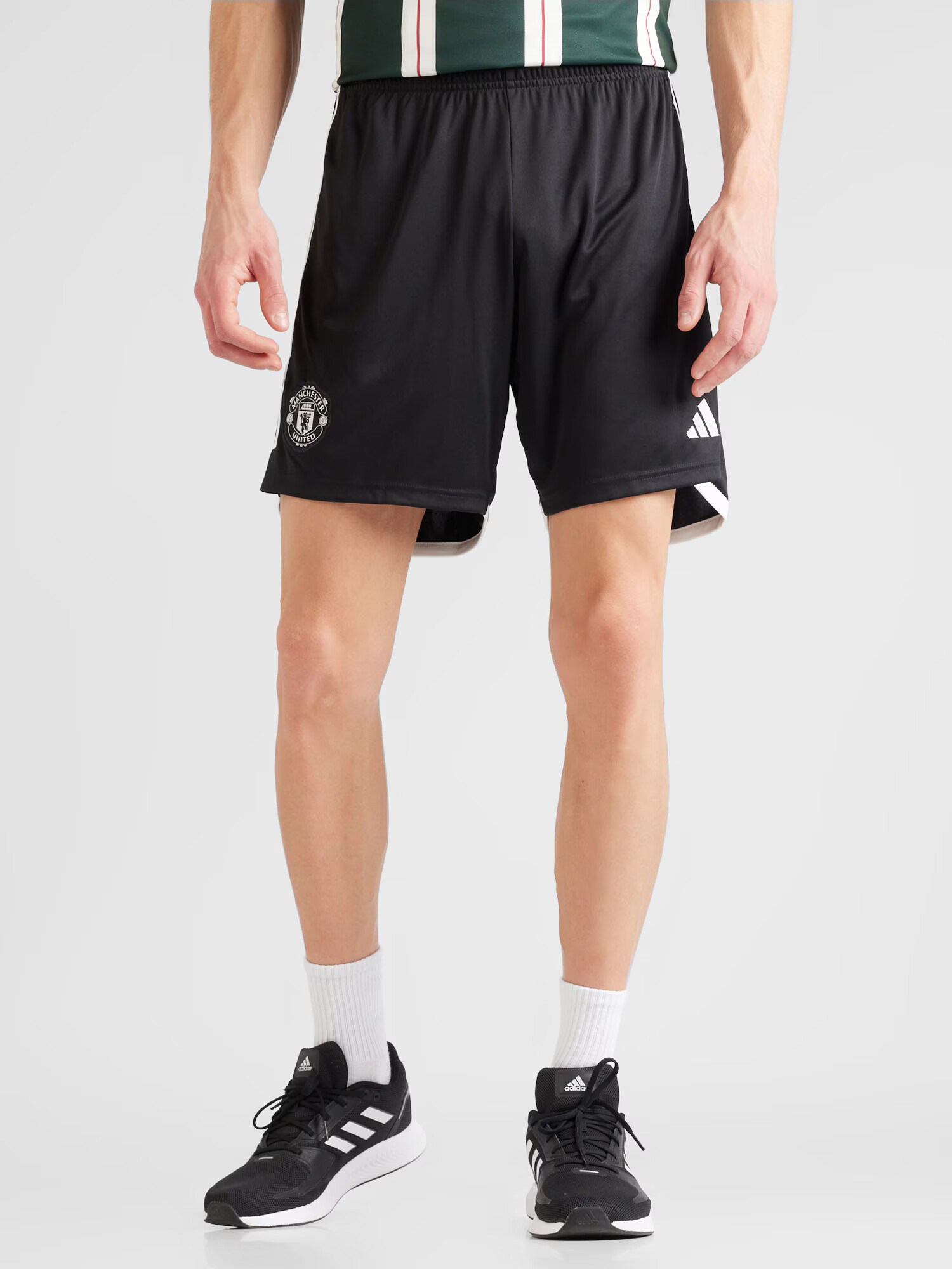 ADIDAS PERFORMANCE Pantaloni sport 'Manchester United 23/24 Heime' negru / alb - Pled.ro