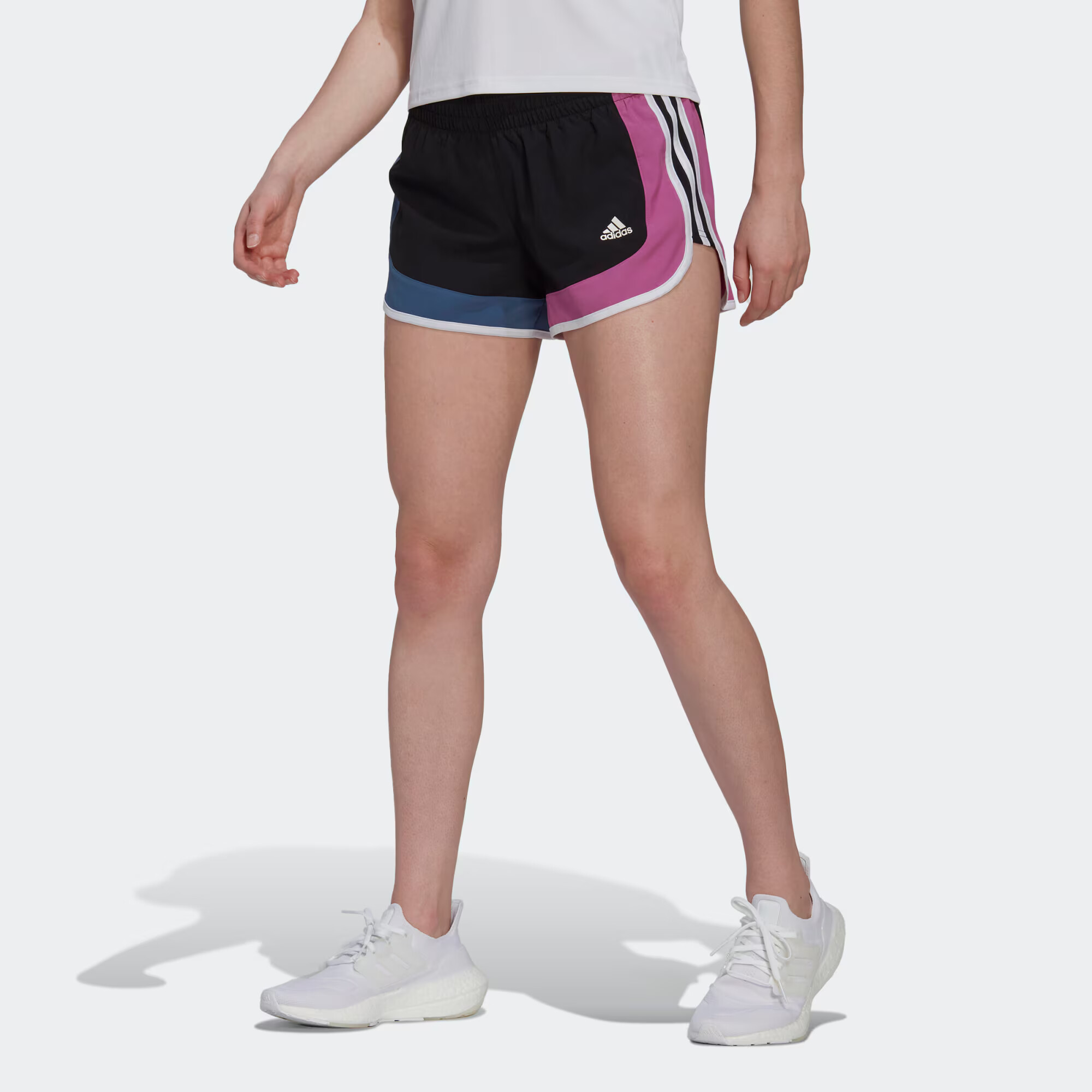 ADIDAS SPORTSWEAR Pantaloni sport 'Marathon 20' albastru închis / roz eozină / negru / alb - Pled.ro