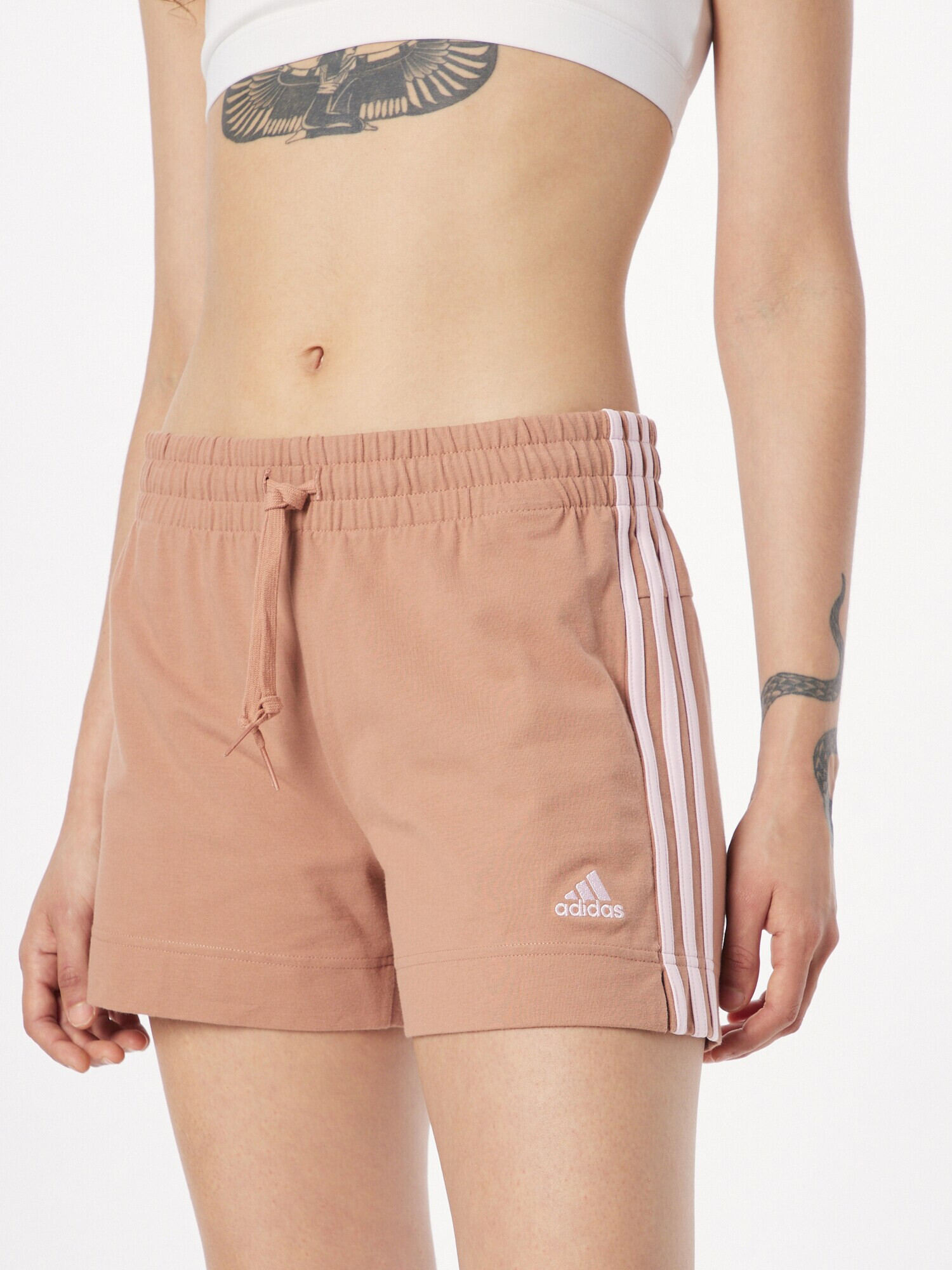 ADIDAS SPORTSWEAR Pantaloni sport 'Essentials' maro / alb - Pled.ro