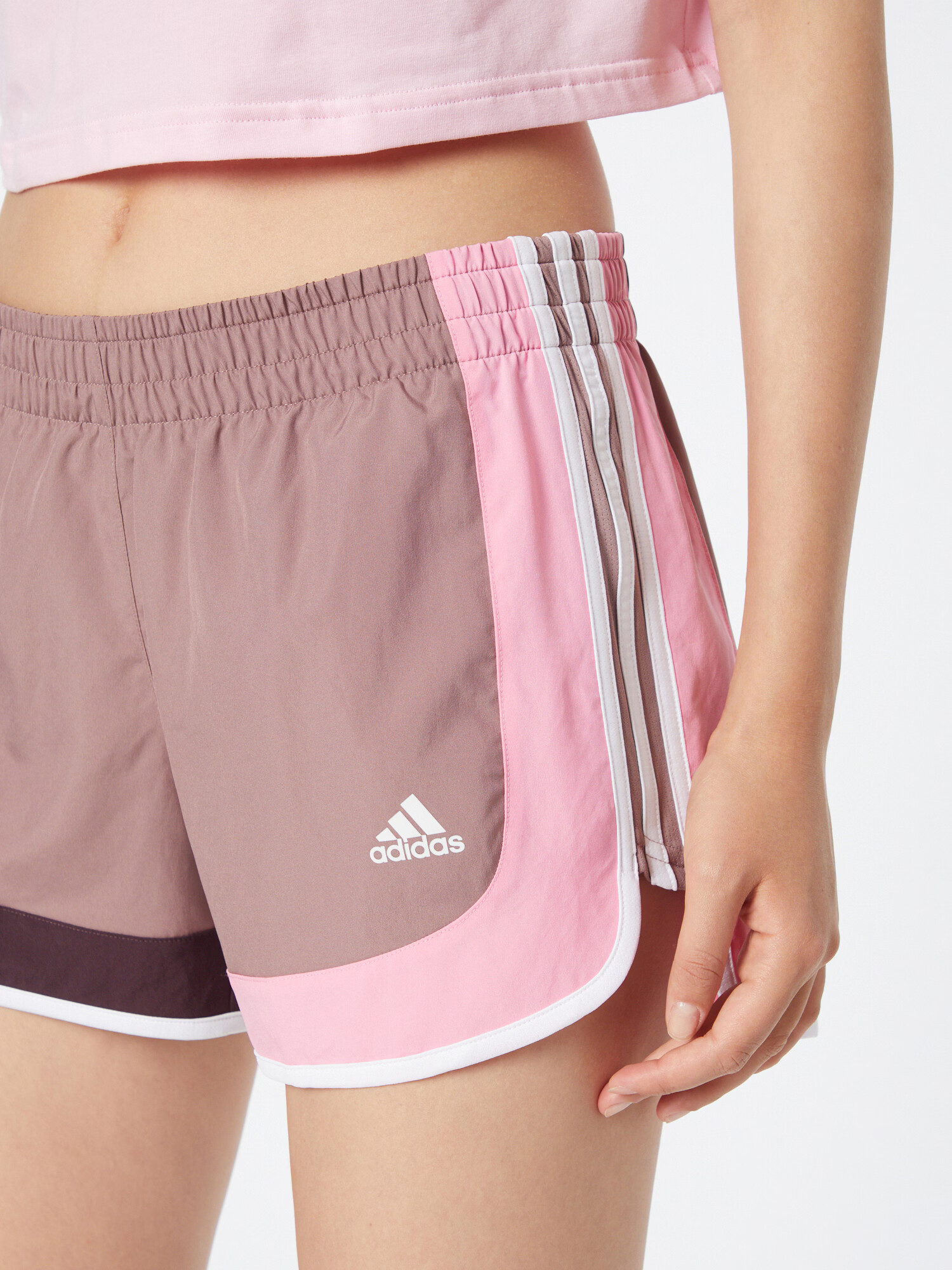 ADIDAS SPORTSWEAR Pantaloni sport maro ruginiu / roz deschis / negru / alb - Pled.ro