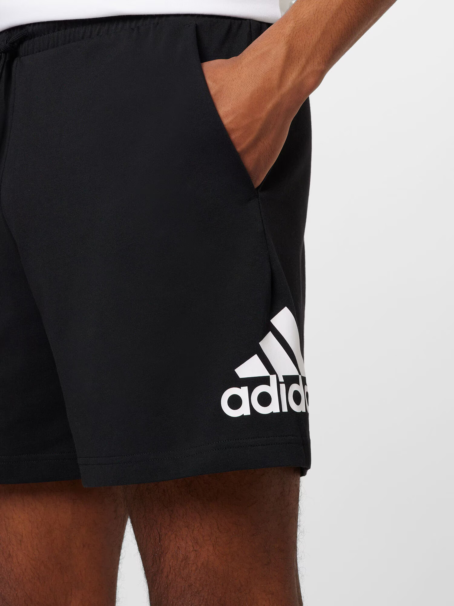 ADIDAS SPORTSWEAR Pantaloni sport 'Essentials Logo' negru / alb - Pled.ro