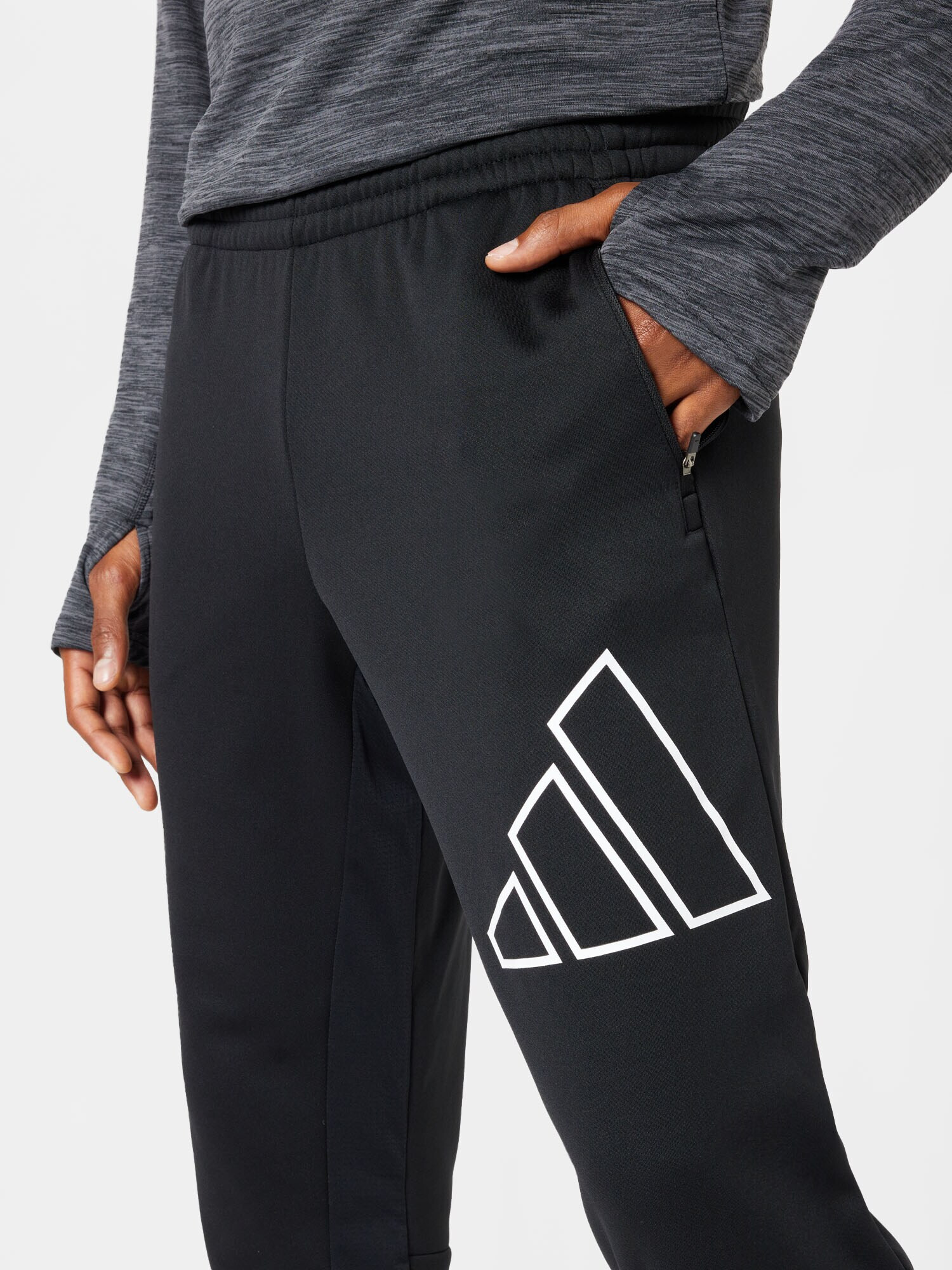 ADIDAS PERFORMANCE Pantaloni sport negru / alb - Pled.ro