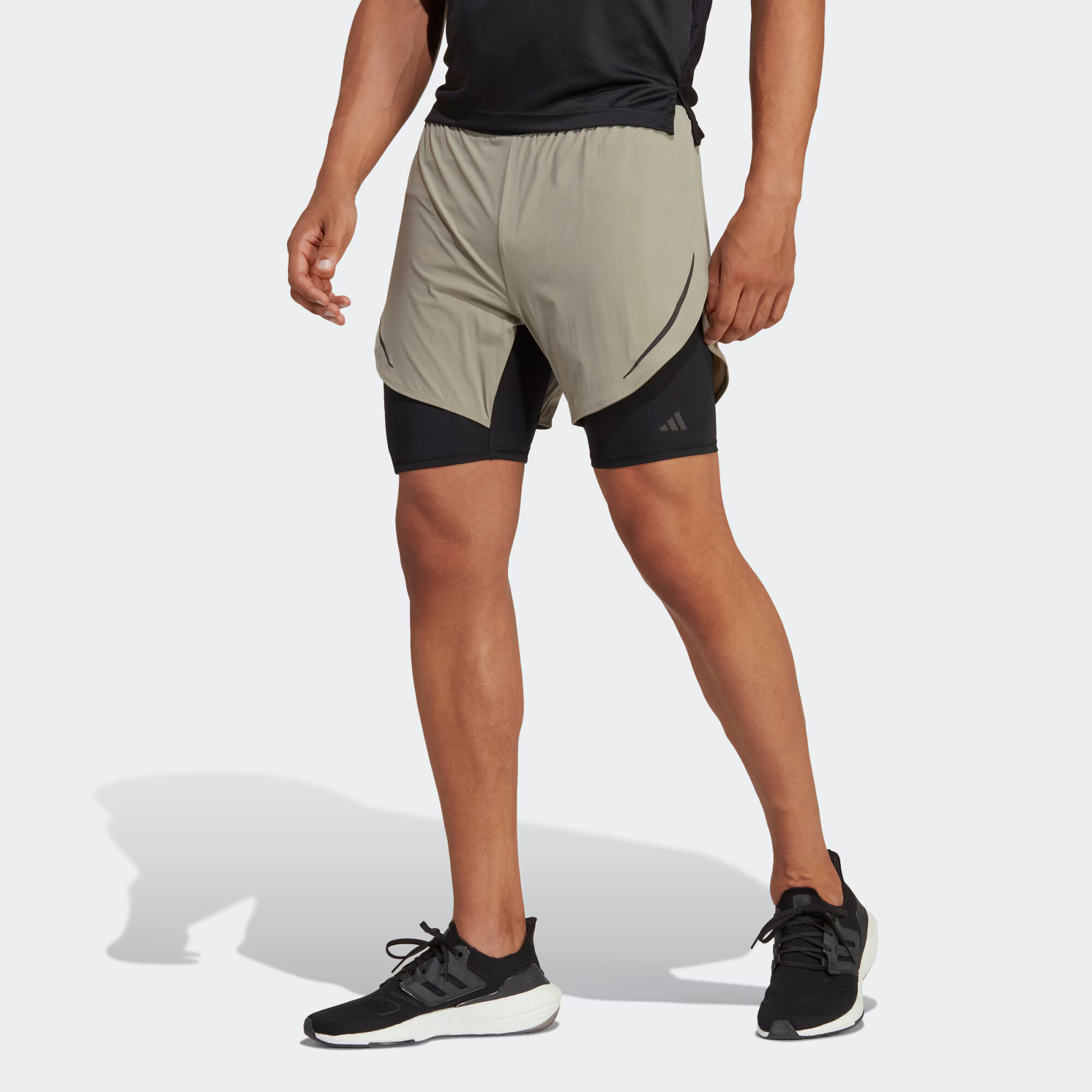 ADIDAS PERFORMANCE Pantaloni sport 'Heat.Rdy Hiit 2-In-1 ' negru / argintiu - Pled.ro