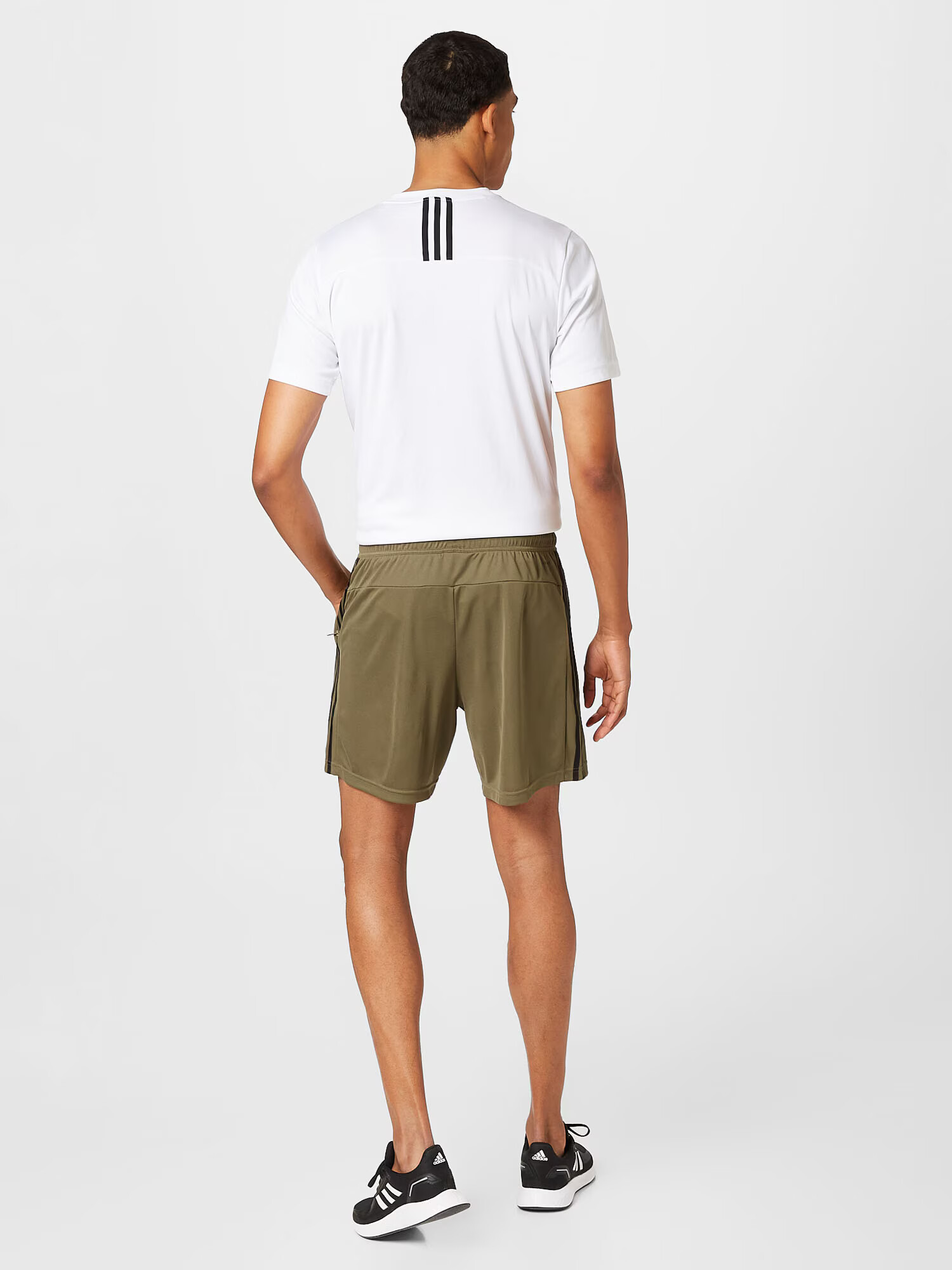 ADIDAS PERFORMANCE Pantaloni sport 'Train Essentials Piqué 3-Stripes' oliv / negru - Pled.ro