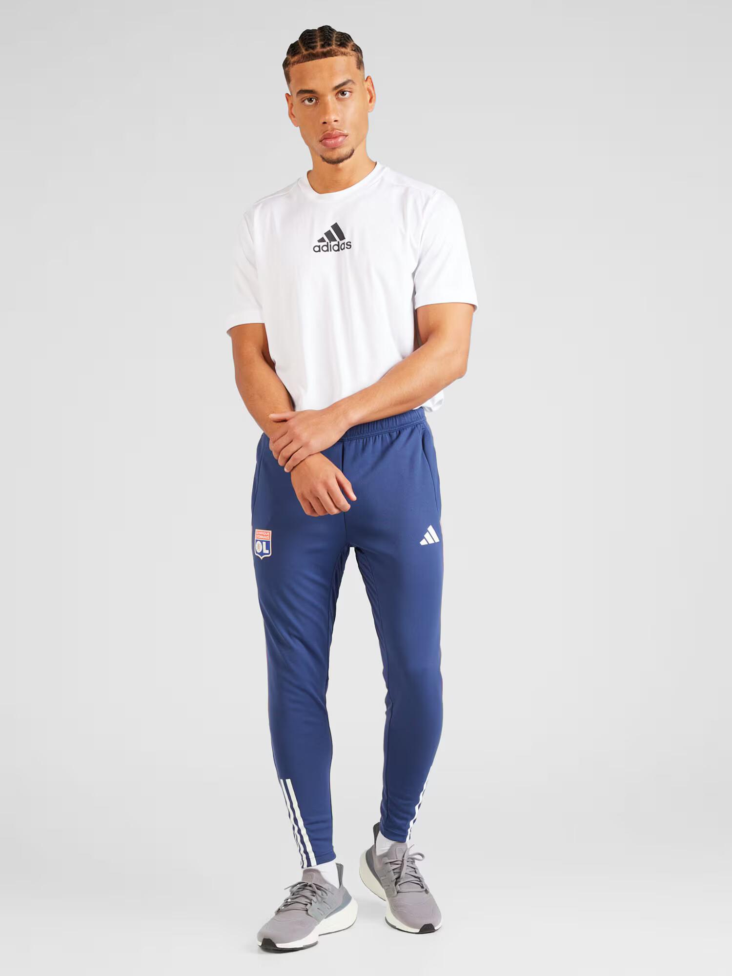 ADIDAS PERFORMANCE Pantaloni sport 'Olympique Lyon Tiro 23' albastru marin / roz / alb - Pled.ro