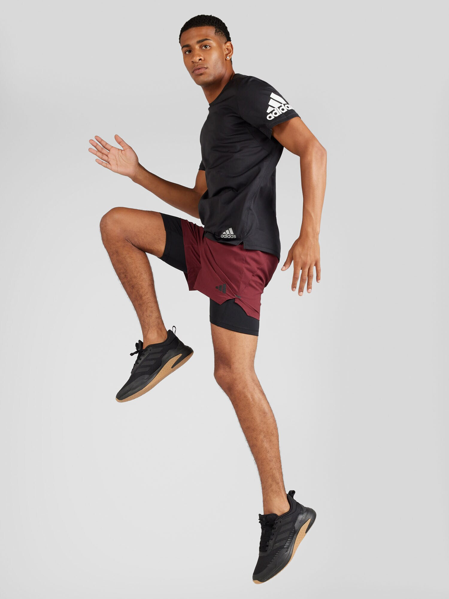 ADIDAS PERFORMANCE Pantaloni sport 'Power Workout' roșu bordeaux / negru - Pled.ro