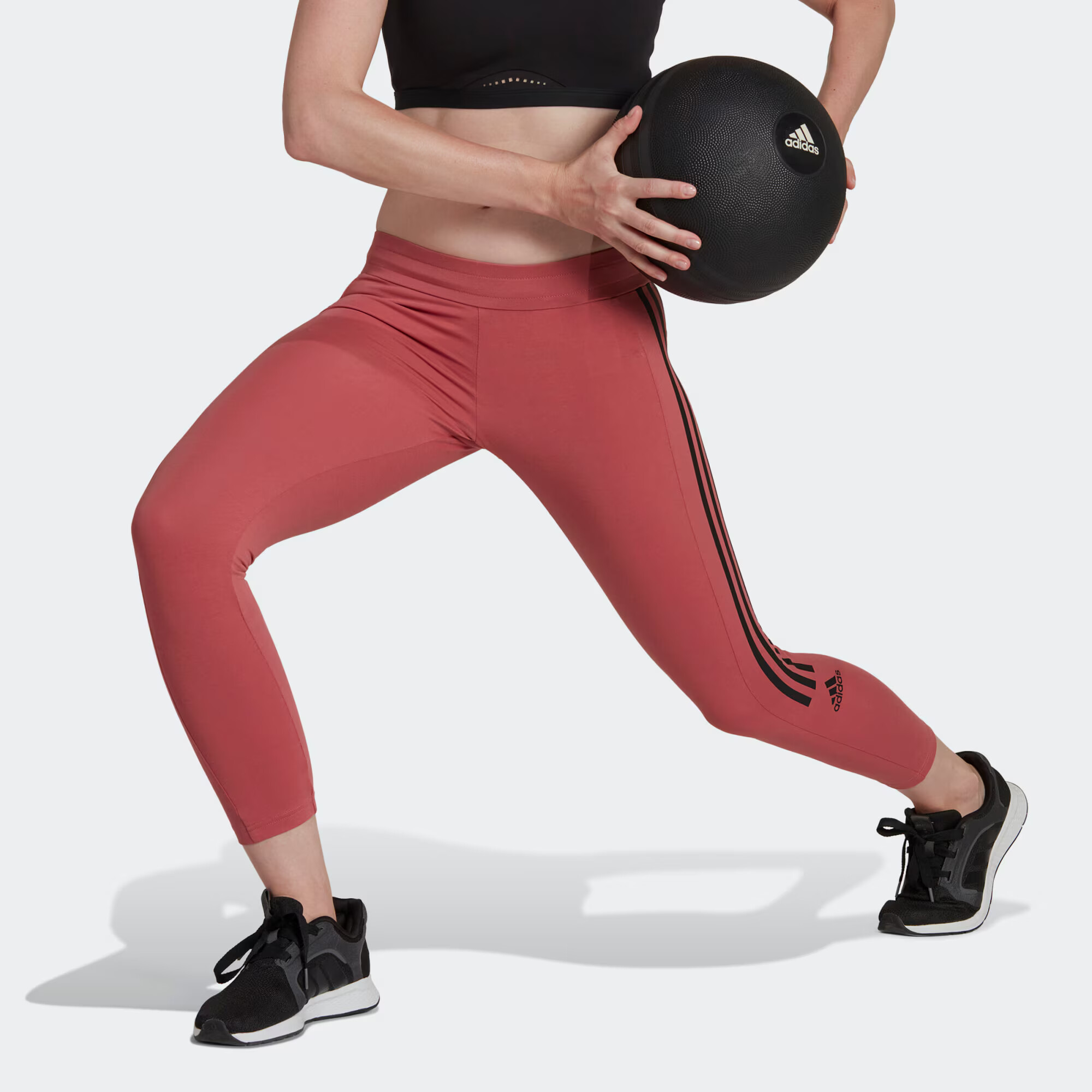 ADIDAS SPORTSWEAR Pantaloni sport 'Aeroready Designed To Move -Touch' roșu deschis / negru - Pled.ro