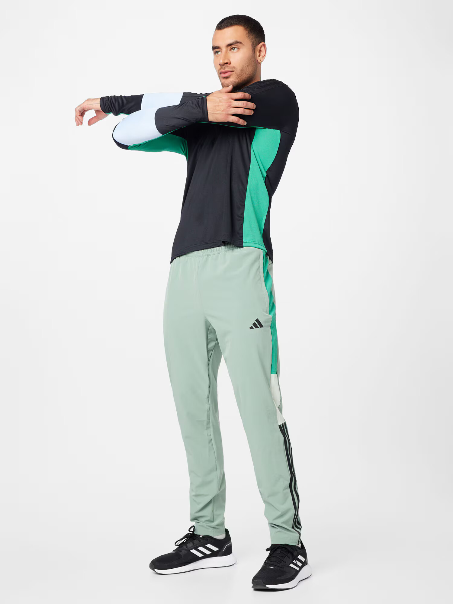 ADIDAS PERFORMANCE Pantaloni sport 'Colorblock 3-Stripes' verde / verde deschis / negru - Pled.ro