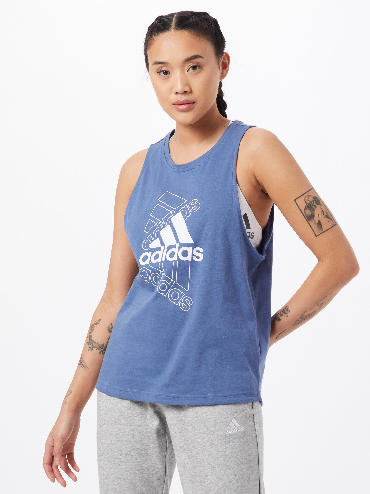 ADIDAS SPORTSWEAR Sport top albastru / alb - Pled.ro