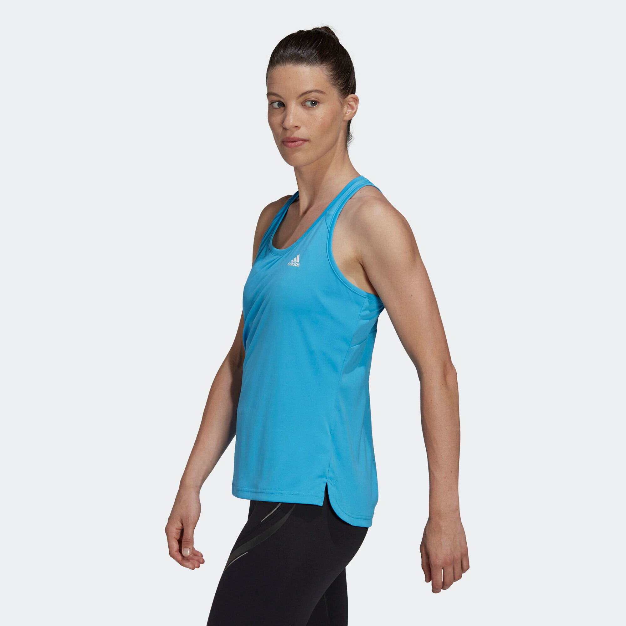 ADIDAS SPORTSWEAR Sport top 'Designed To Move 3-Stripes' albastru / alb - Pled.ro