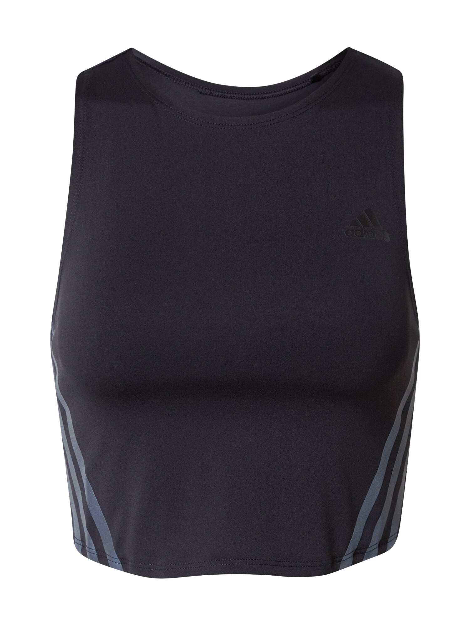 ADIDAS SPORTSWEAR Sport top 'Run Icons 3-Stripes Cooler ' gri închis / negru - Pled.ro