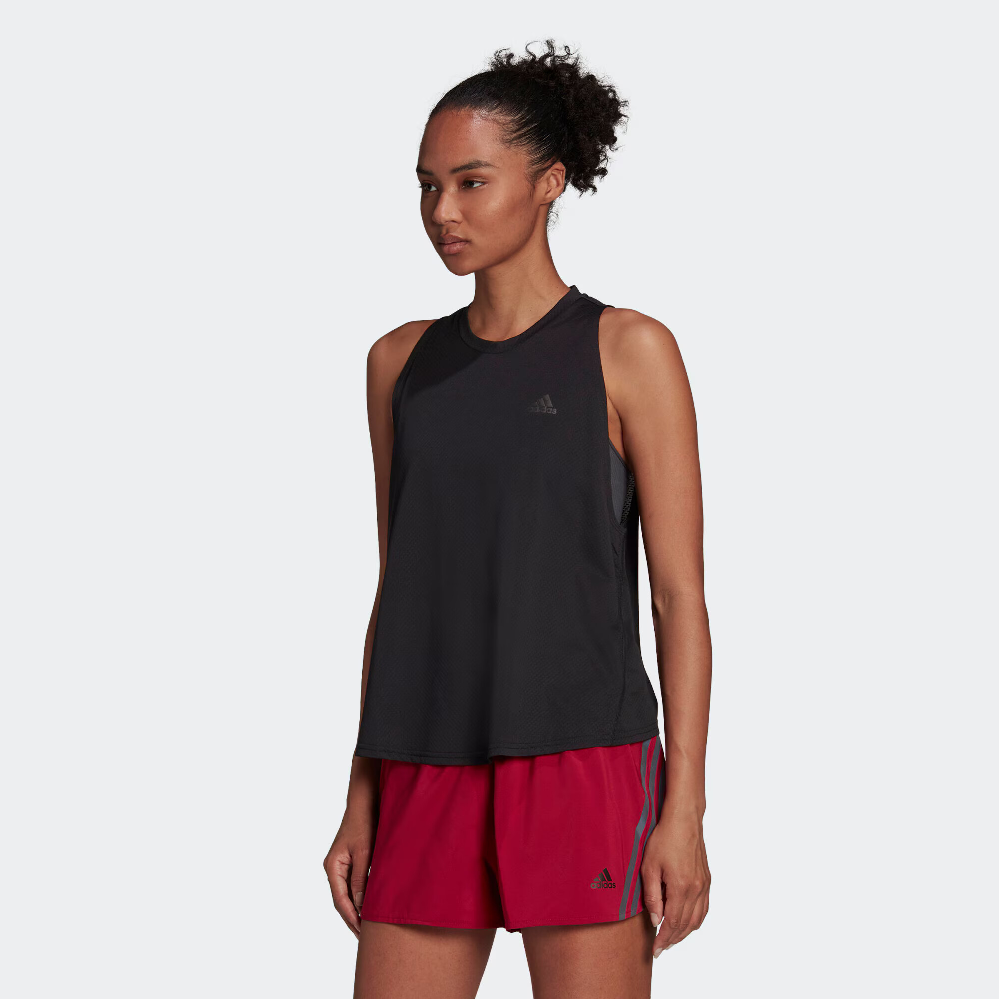 ADIDAS SPORTSWEAR Sport top 'Run Icons 3 Bar' gri / negru - Pled.ro