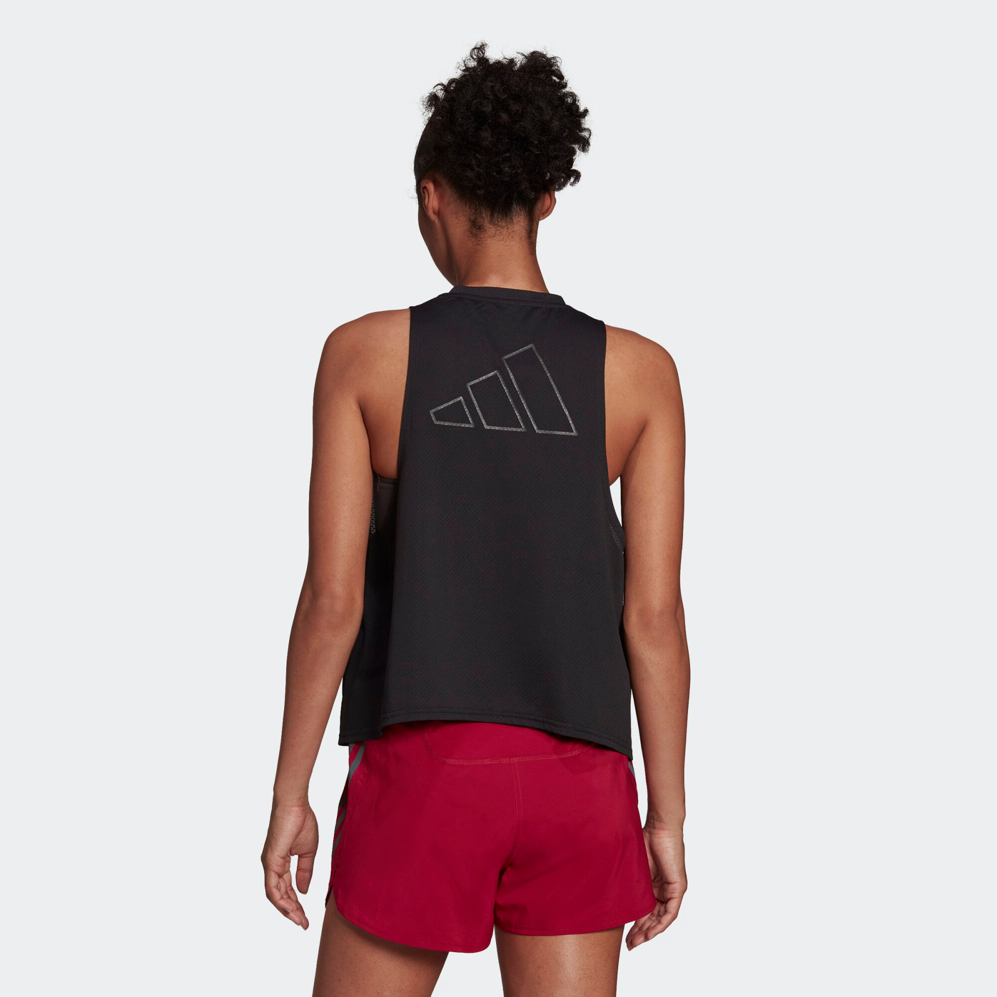 ADIDAS SPORTSWEAR Sport top 'Run Icons 3 Bar' gri / negru - Pled.ro