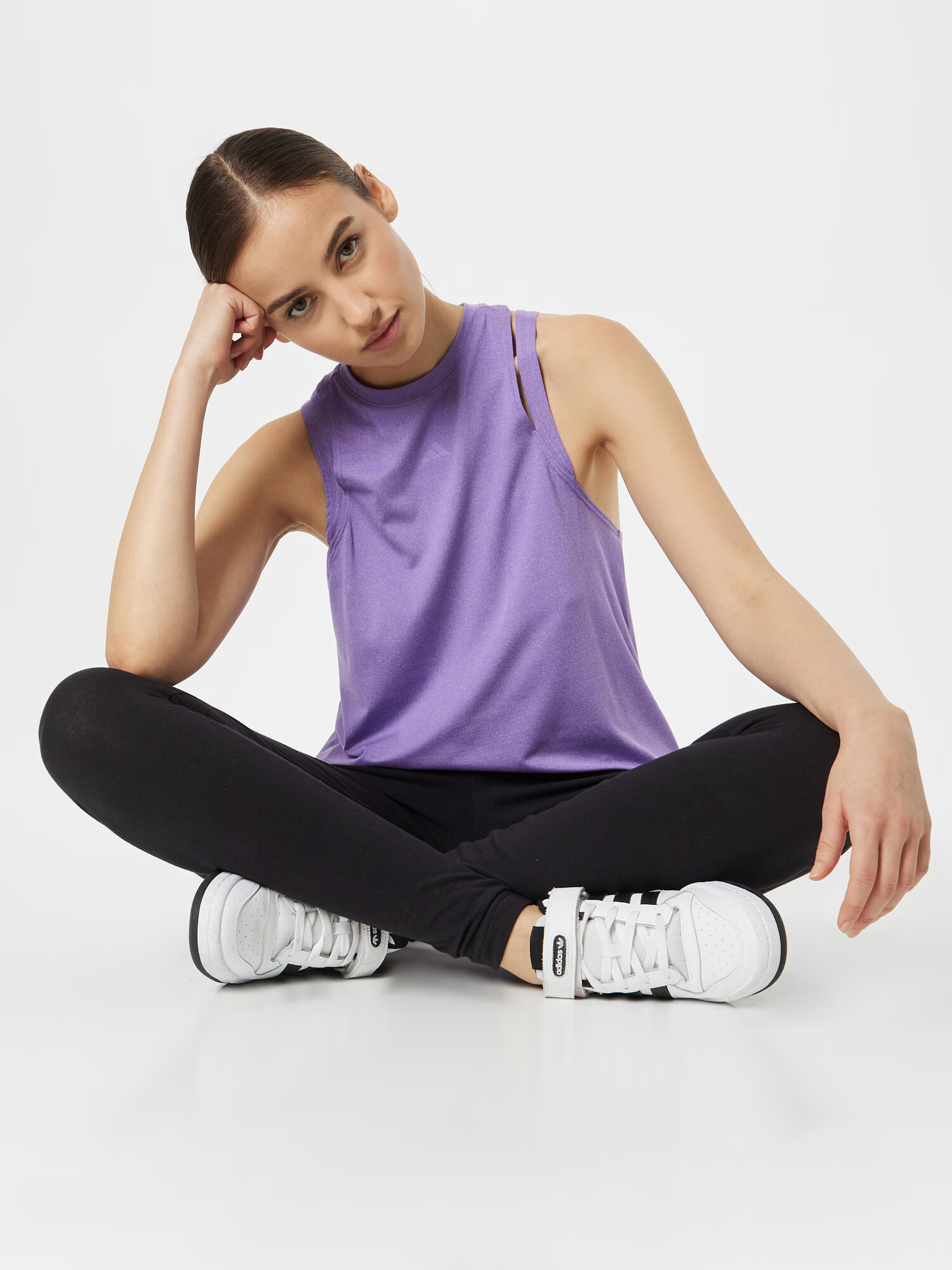 ADIDAS PERFORMANCE Sport top lila / alb - Pled.ro