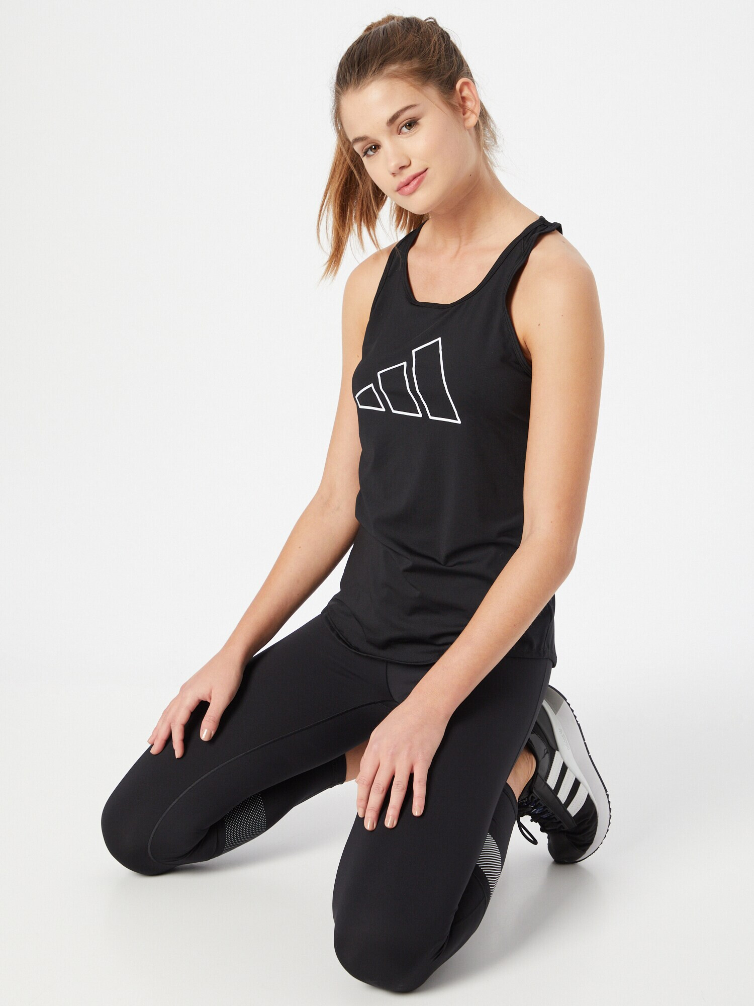 ADIDAS SPORTSWEAR Sport top negru / alb - Pled.ro