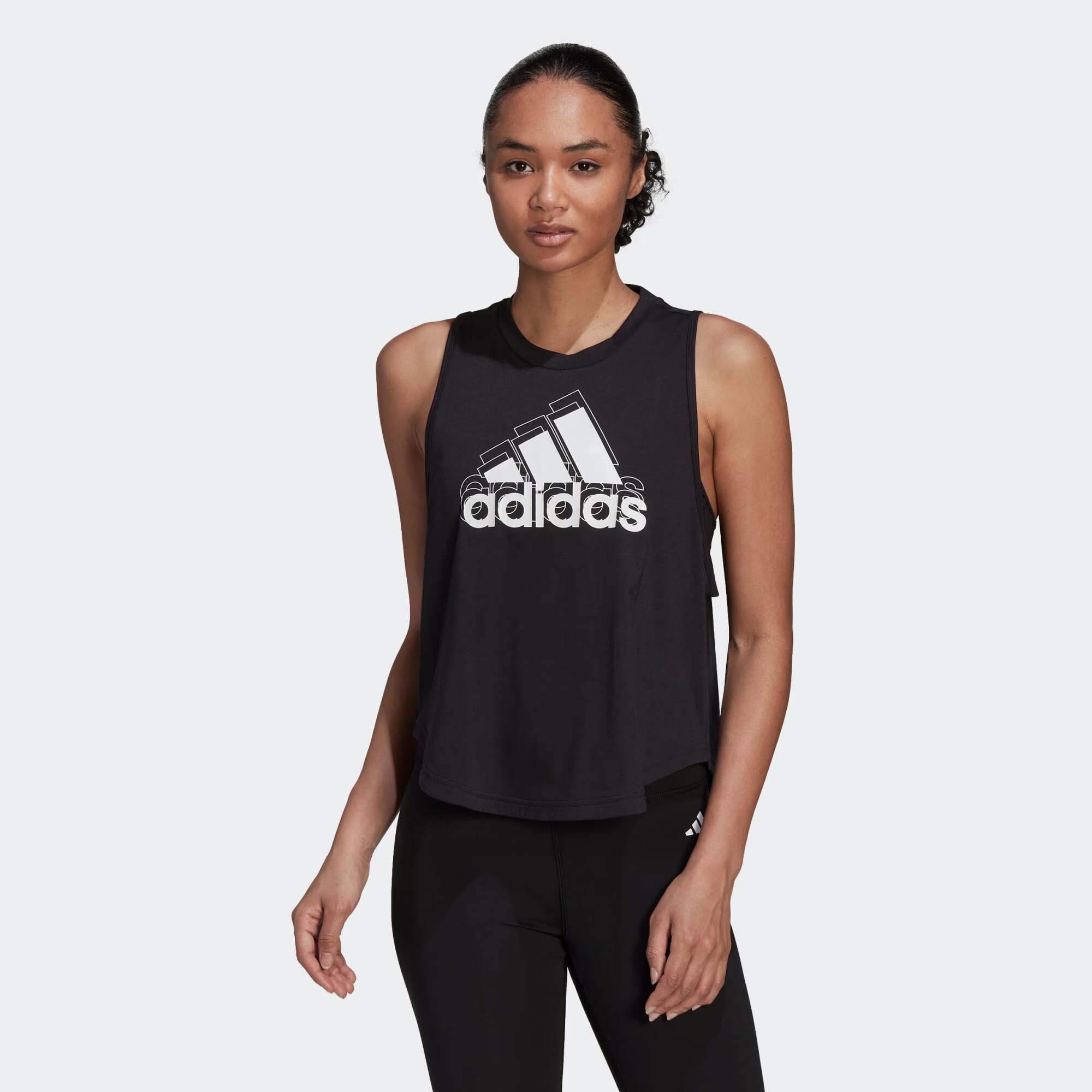 ADIDAS SPORTSWEAR Sport top 'Aeroready Logo Graphic Racerback' negru / alb - Pled.ro