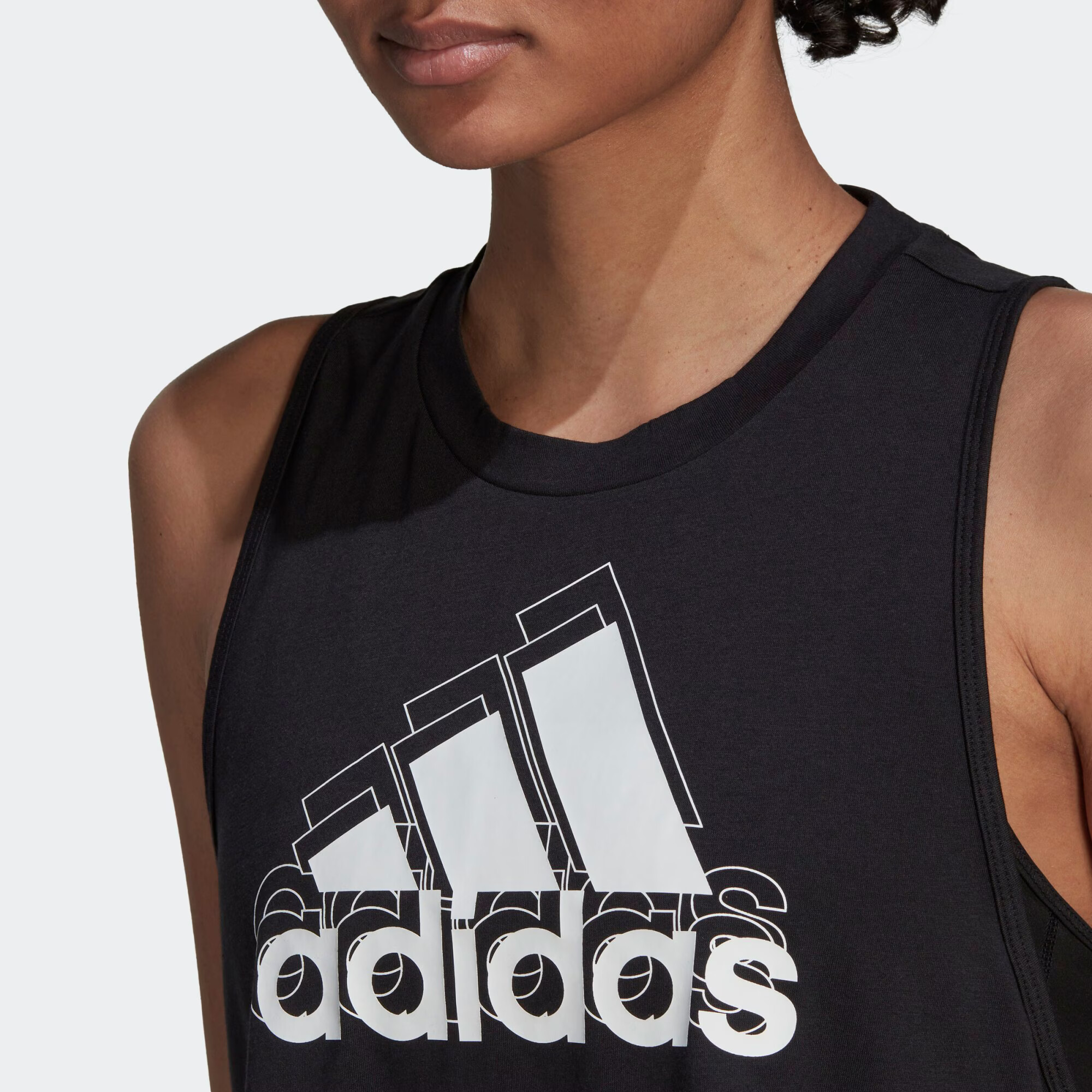 ADIDAS SPORTSWEAR Sport top 'Aeroready Logo Graphic Racerback' negru / alb - Pled.ro