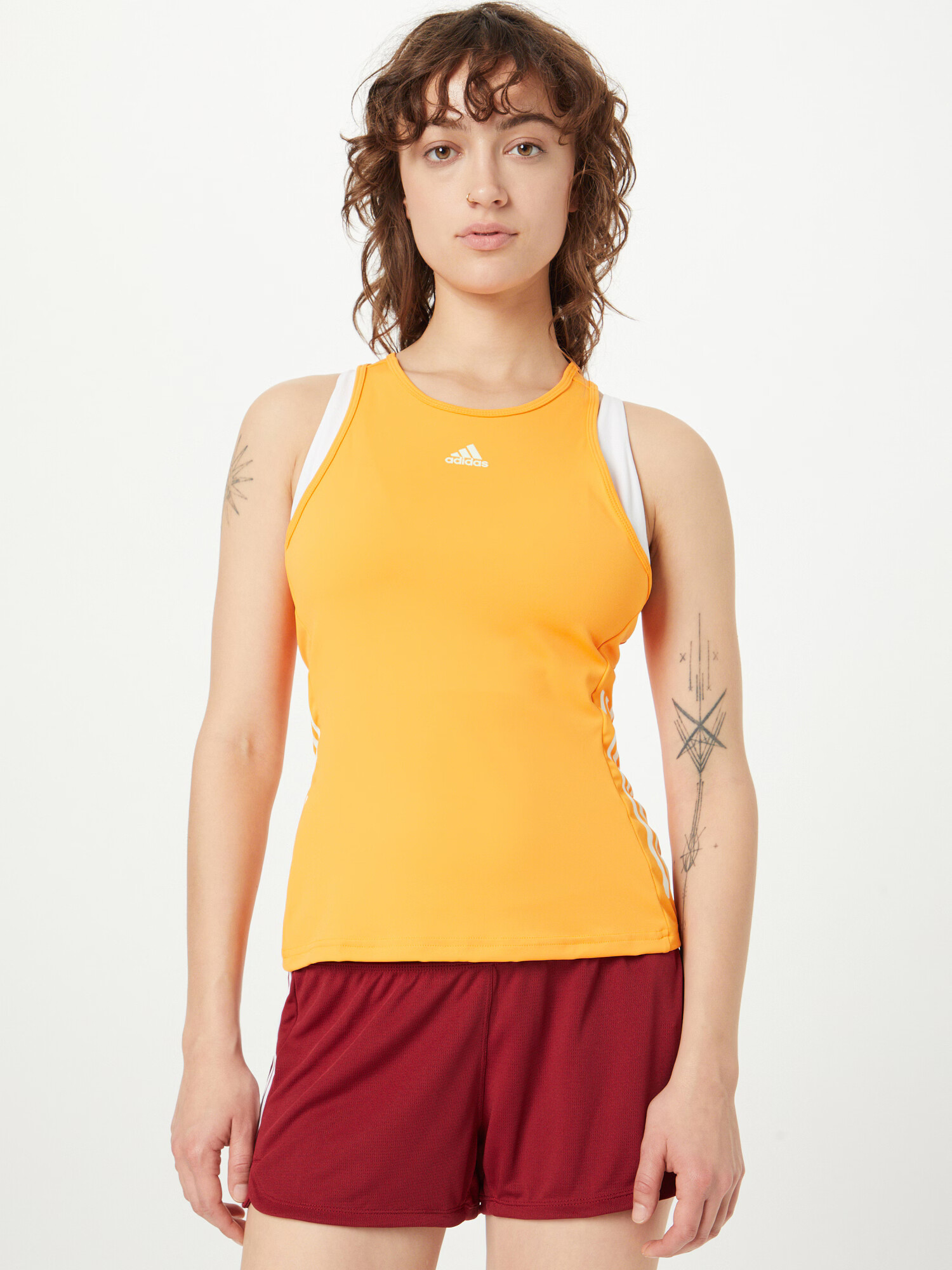 ADIDAS SPORTSWEAR Sport top 'Hyperglam' portocaliu / alb - Pled.ro