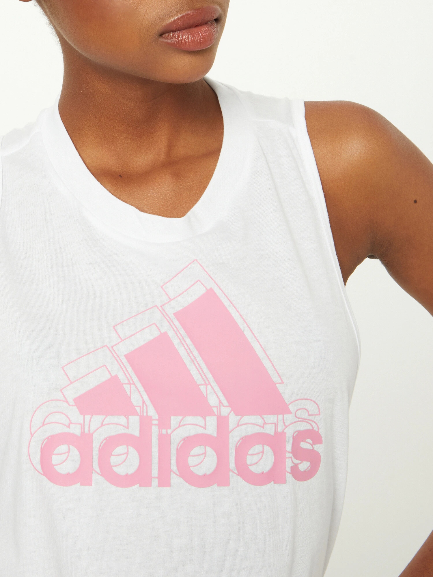 ADIDAS SPORTSWEAR Sport top 'Aeroready Logo Graphic Racerback' roz / alb - Pled.ro