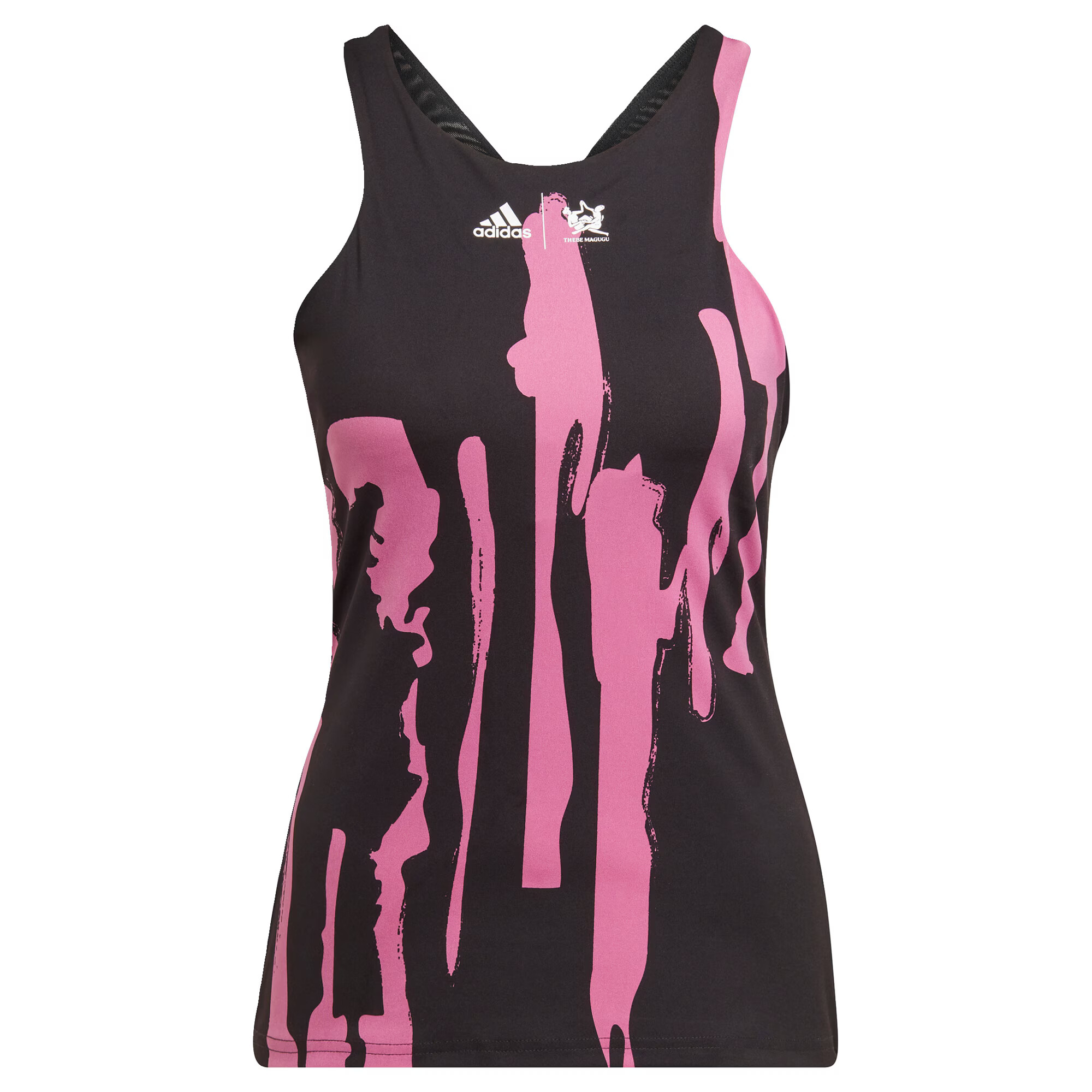 ADIDAS SPORTSWEAR Sport top 'Thebe Magugu New York Y-Back' fucsia / negru / alb - Pled.ro