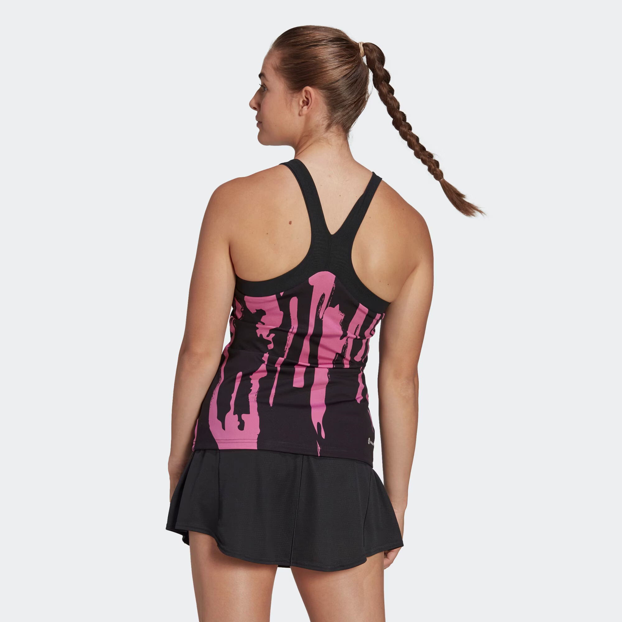 ADIDAS SPORTSWEAR Sport top 'Thebe Magugu New York Y-Back' fucsia / negru / alb - Pled.ro