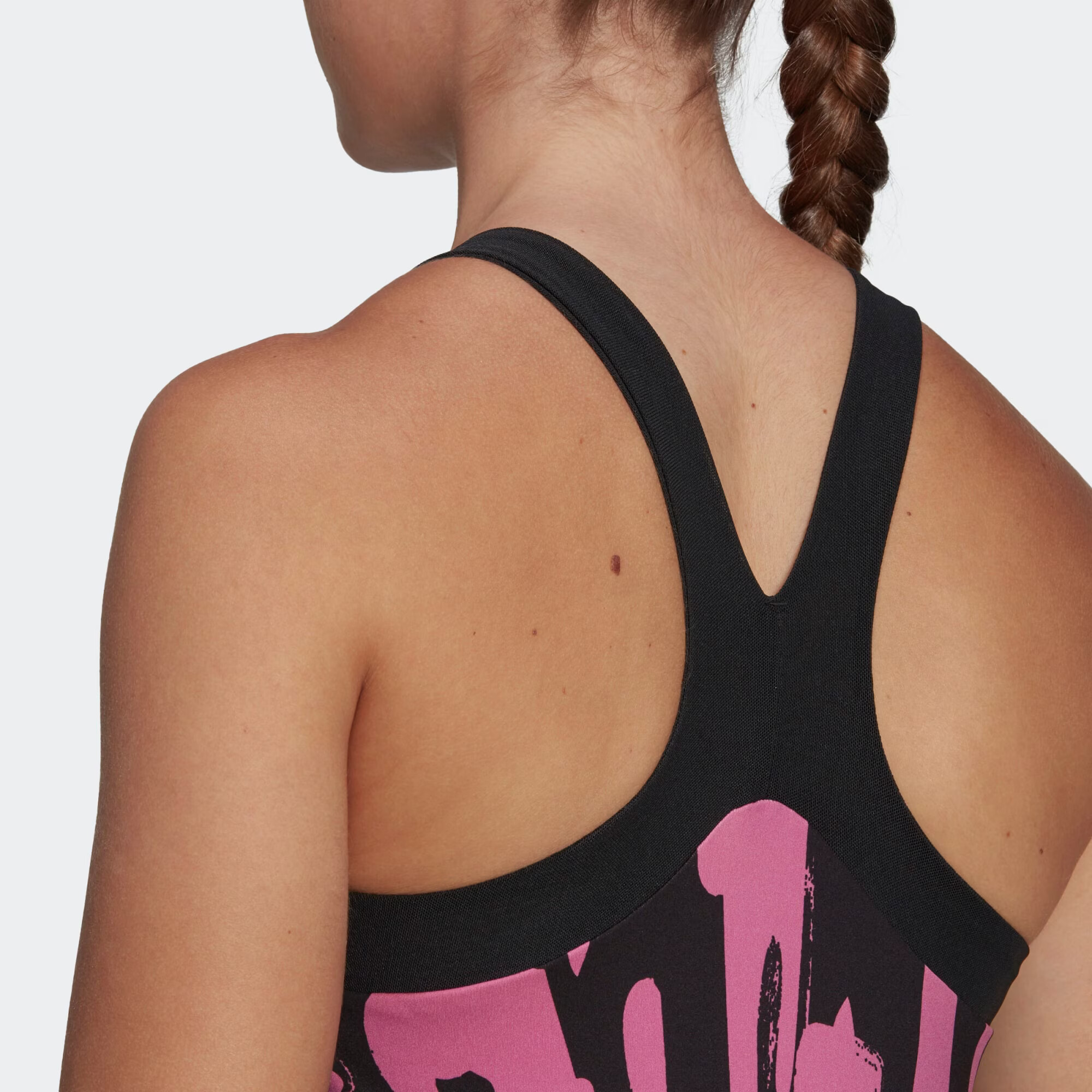 ADIDAS SPORTSWEAR Sport top 'Thebe Magugu New York Y-Back' fucsia / negru / alb - Pled.ro