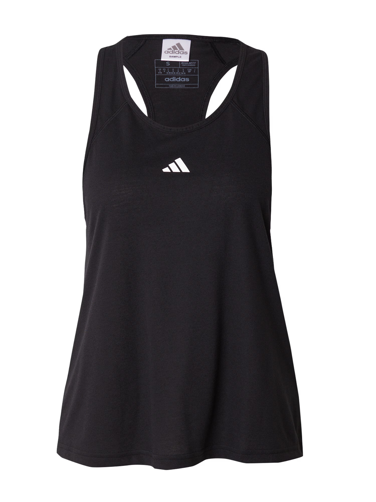 ADIDAS PERFORMANCE Sport top 'Train Essentials Minimal Branding Racerback' negru / alb - Pled.ro