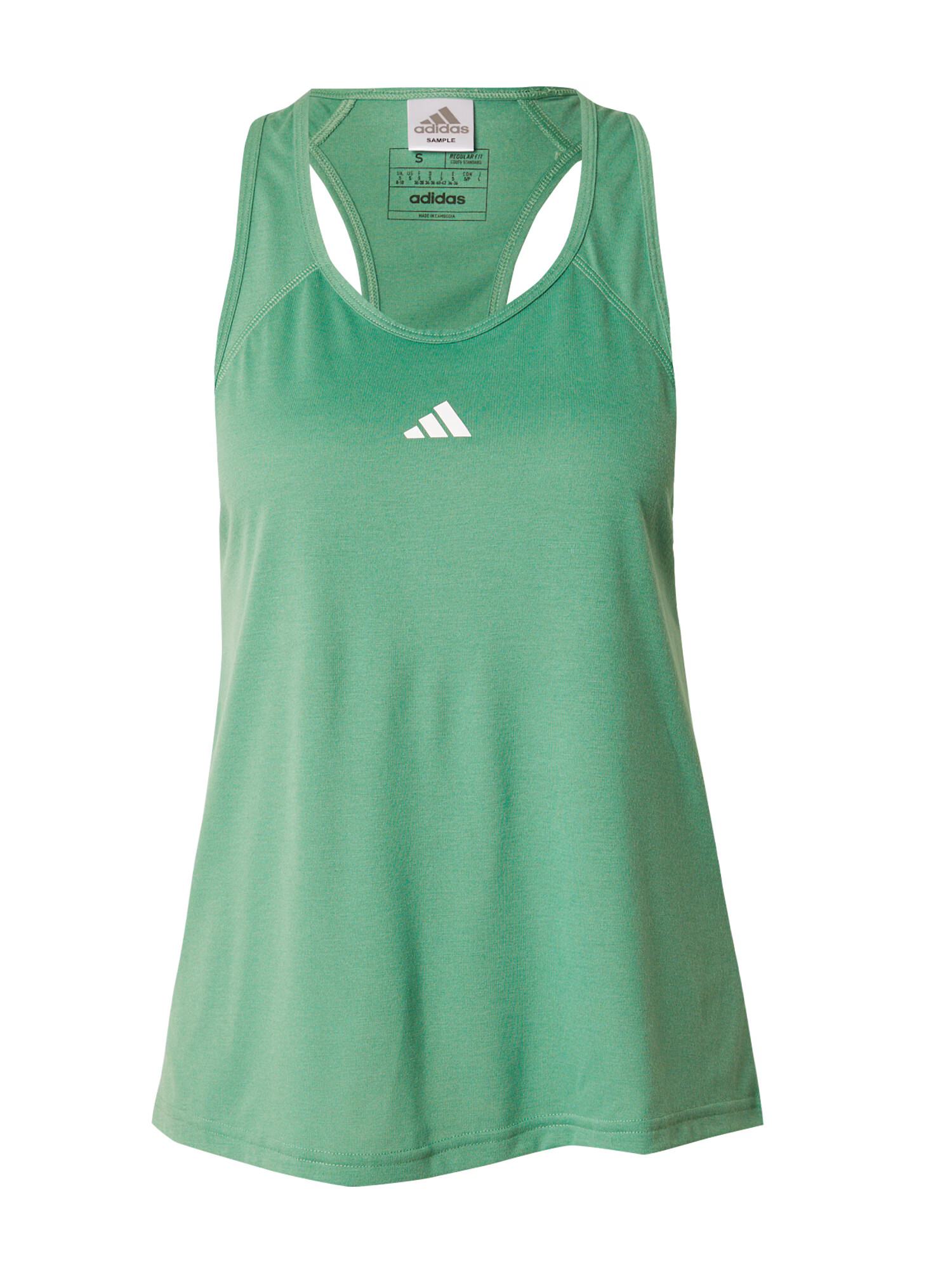 ADIDAS PERFORMANCE Sport top 'Train Essentials Minimal Branding Racerback' verde / alb - Pled.ro