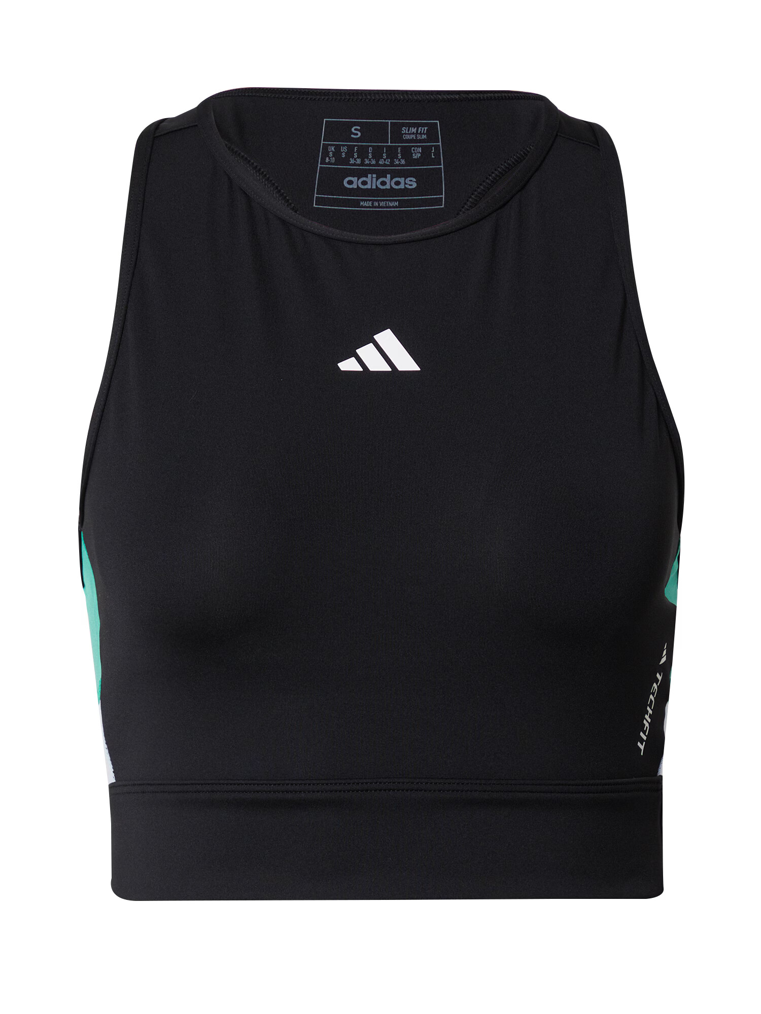 ADIDAS PERFORMANCE Sport top 'Techfit Colorblock ' verde jad / negru / alb murdar - Pled.ro