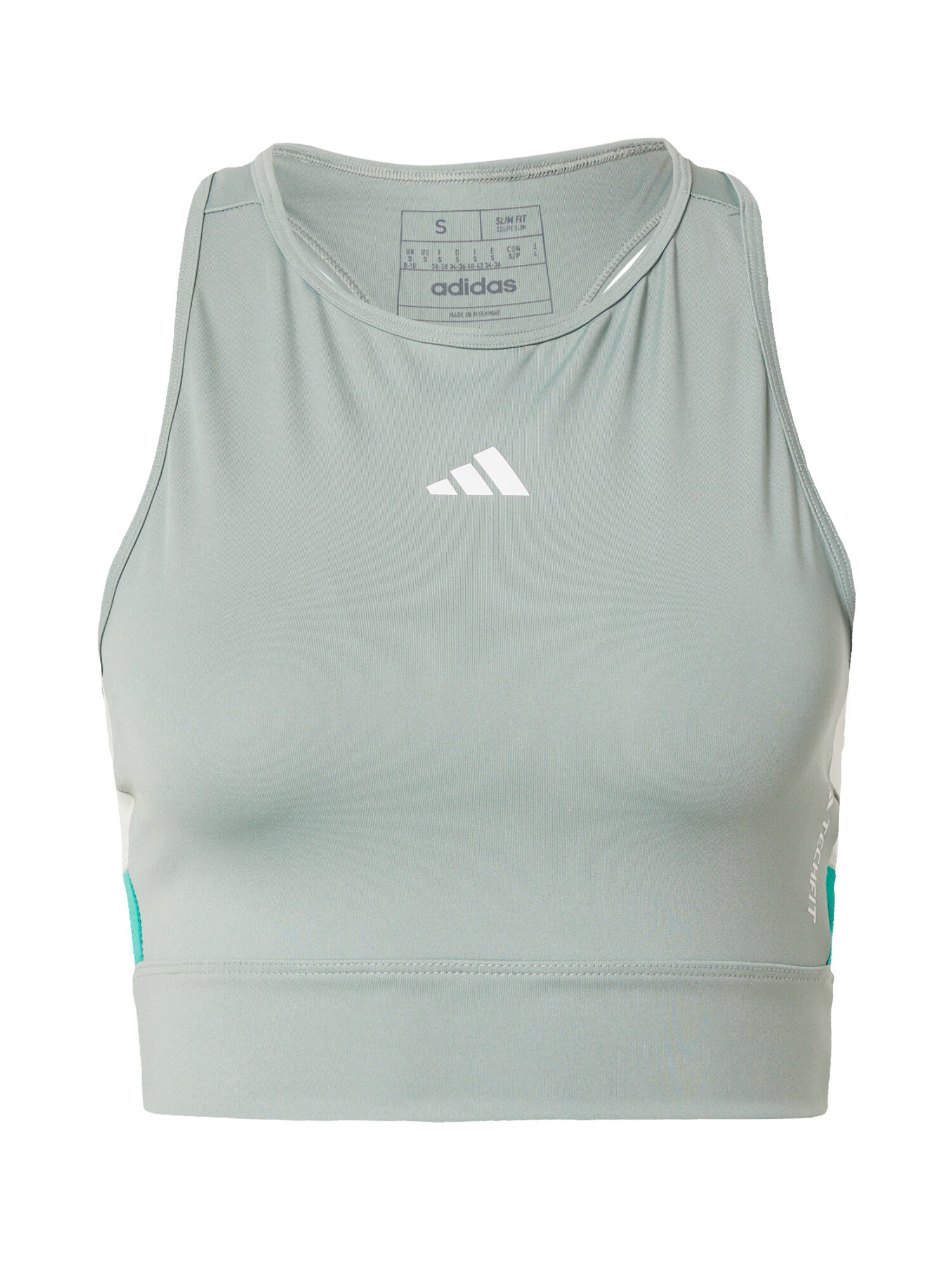 ADIDAS PERFORMANCE Sport top 'Techfit Colorblock ' verde jad / verde pastel / alb - Pled.ro