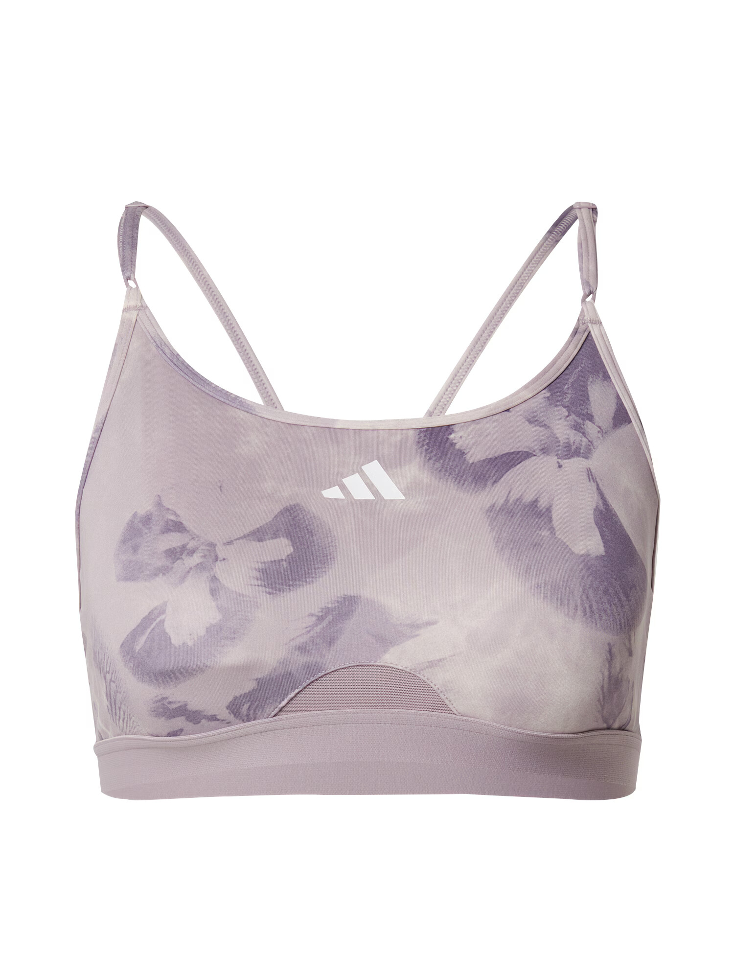 ADIDAS PERFORMANCE Sutien sport 'Aeroreact Train Essentials Light Support Tie-Dye Flower Print' mov liliachiu / mauve - Pled.ro