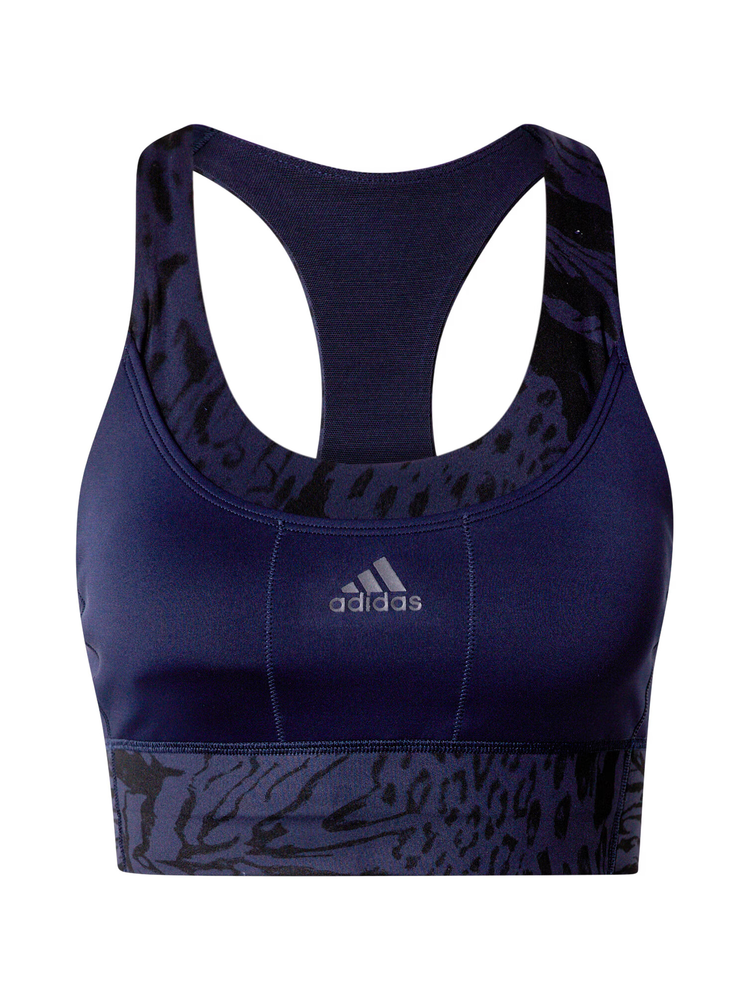 ADIDAS SPORTSWEAR Sutien sport 'Medium Support Print' albastru / negru - Pled.ro